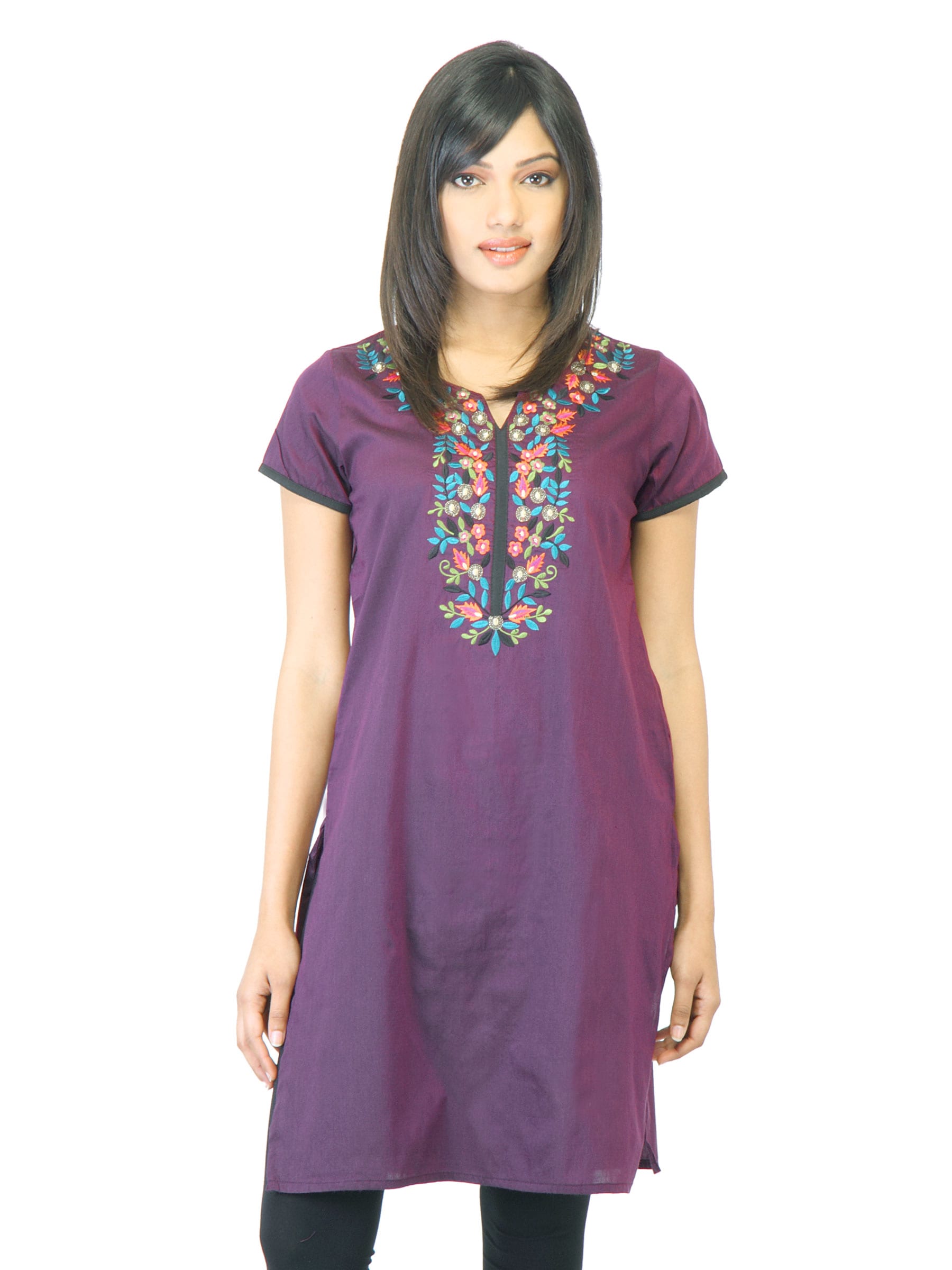 Folklore Women Purple  Kurta