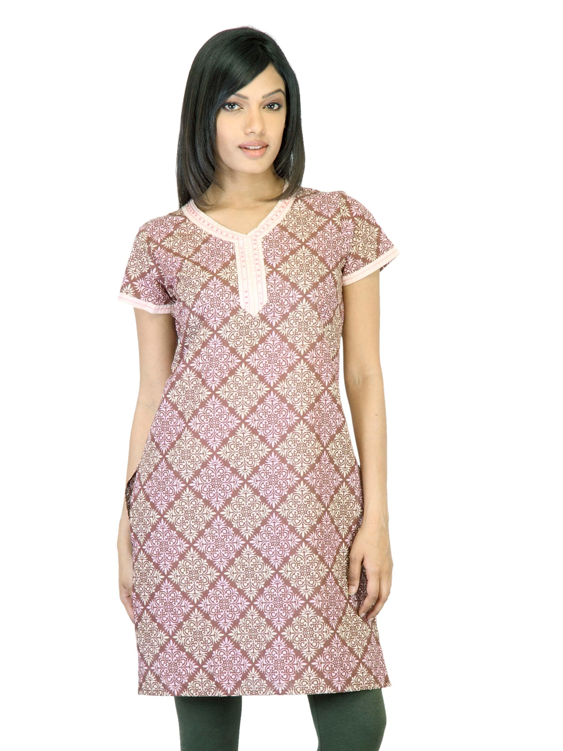 Vishudh Women Brown Printed Kurta