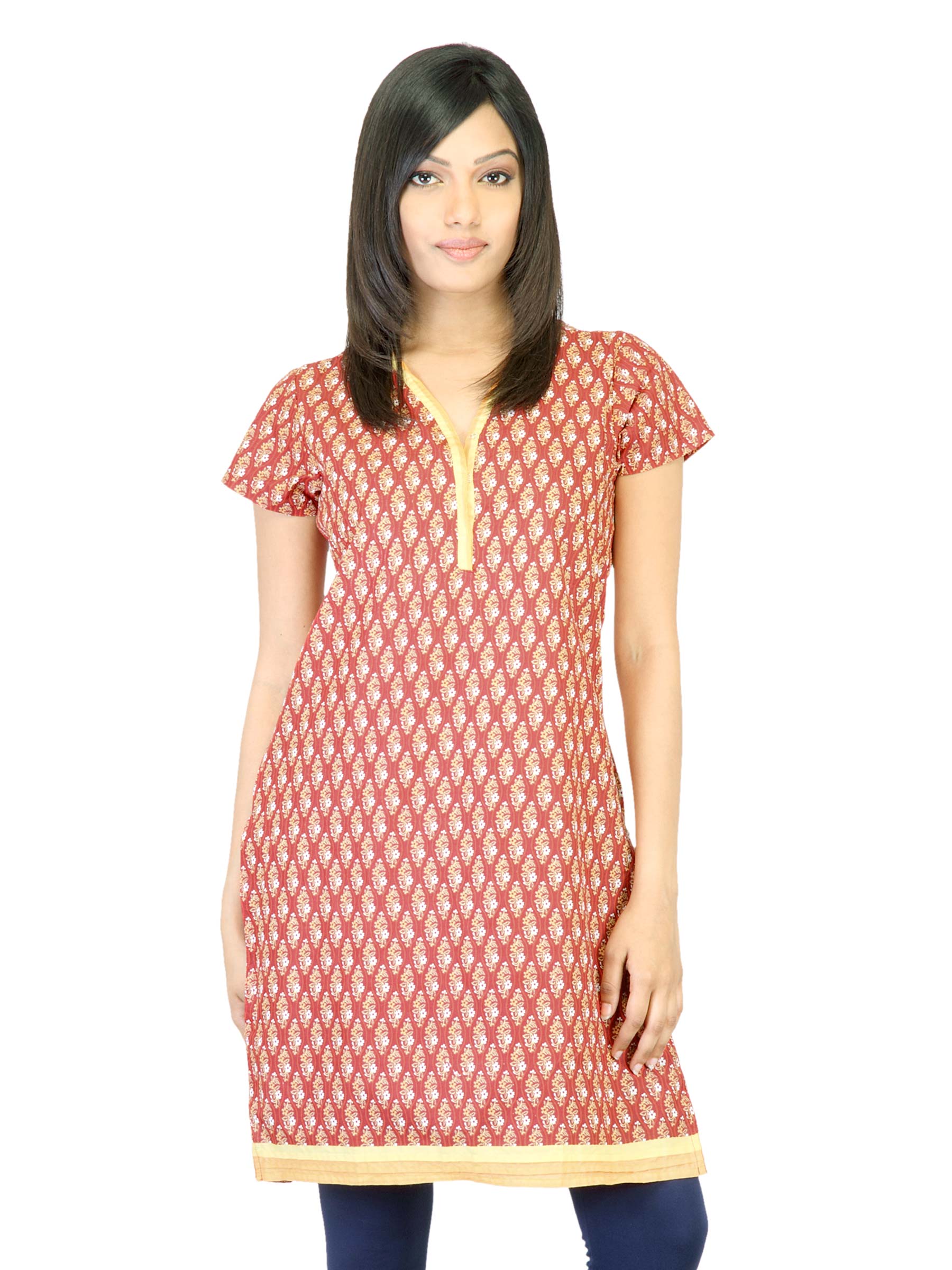 Vishudh Women Red Printed Kurta