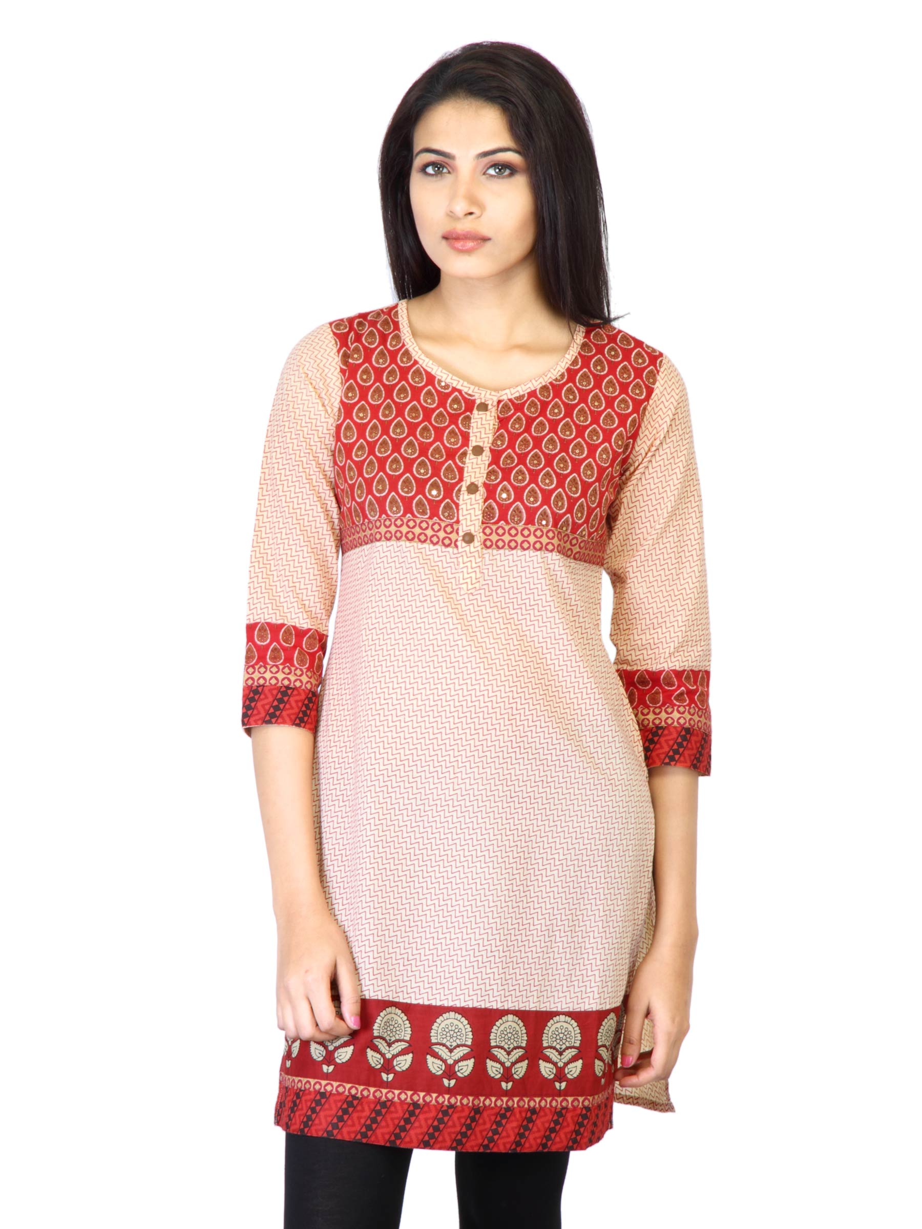 Mother Earth Women Red Printed Kurta