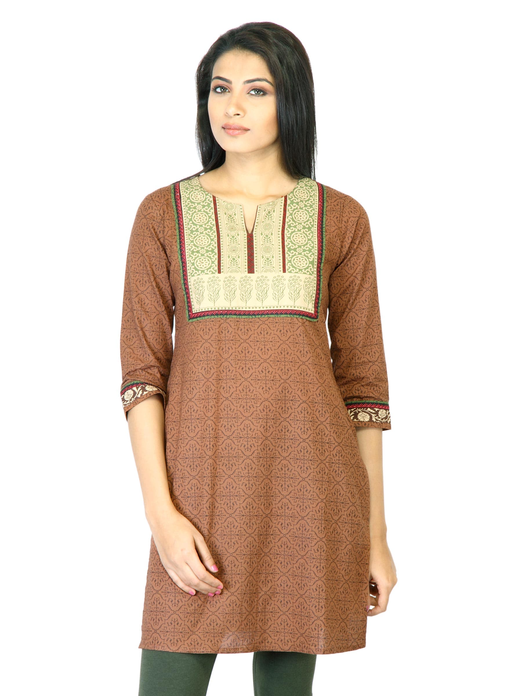 Mother Earth Women Brown Printed Kurta