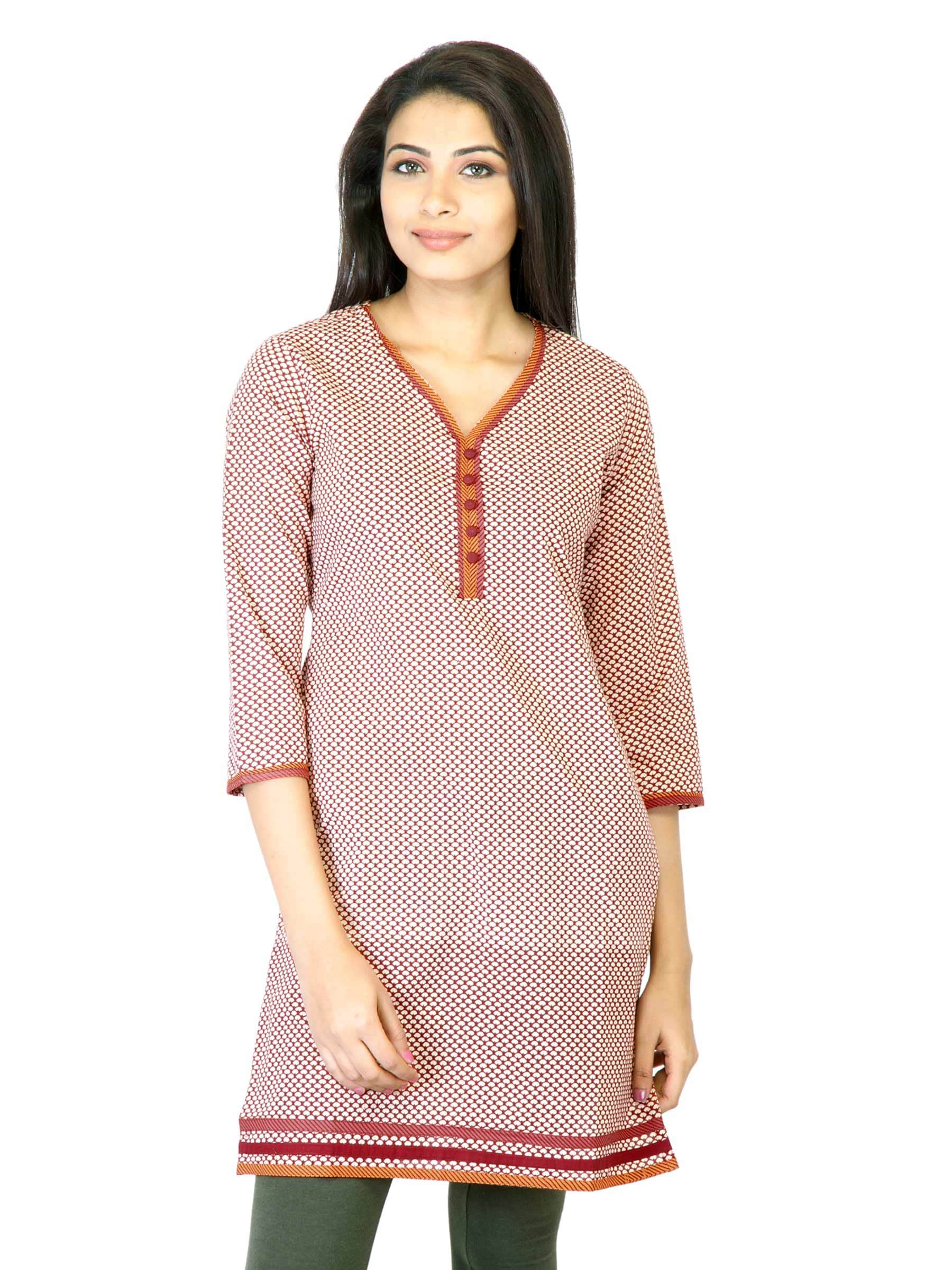 Mother Earth Women Beige Printed Kurta