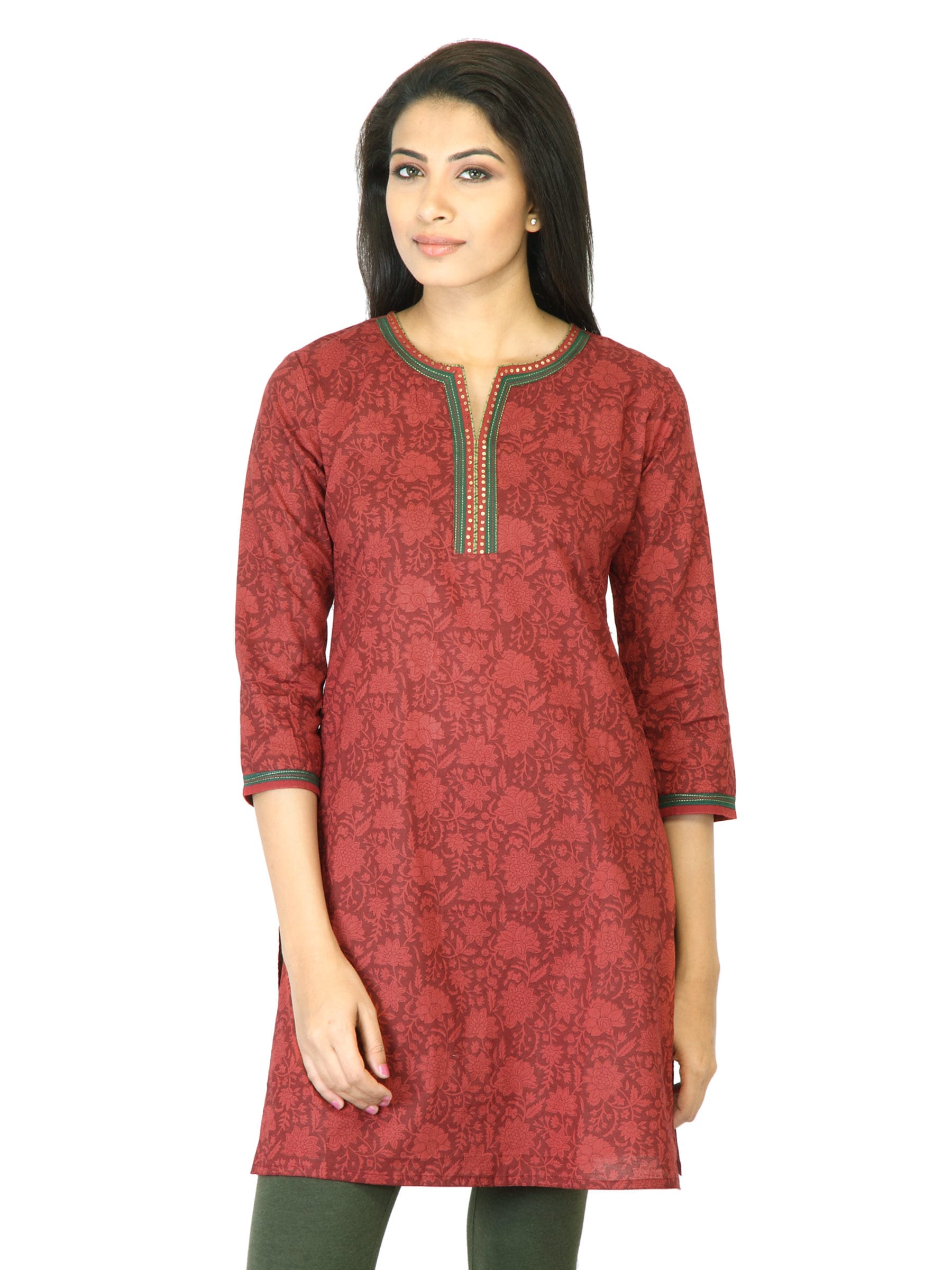 Mother Earth Women Red Printed Kurta