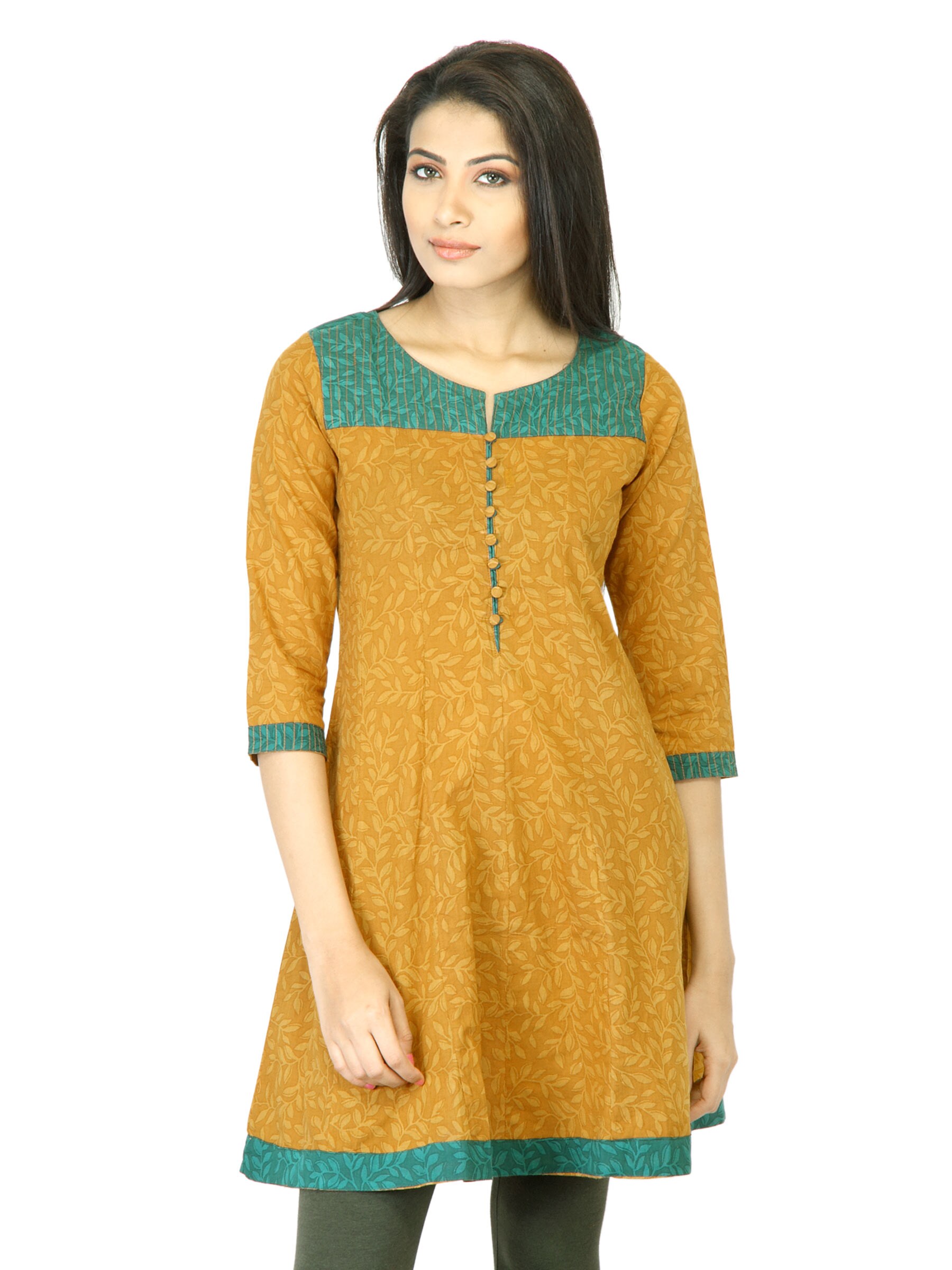 Mother Earth Women Mustard Printed Kurta