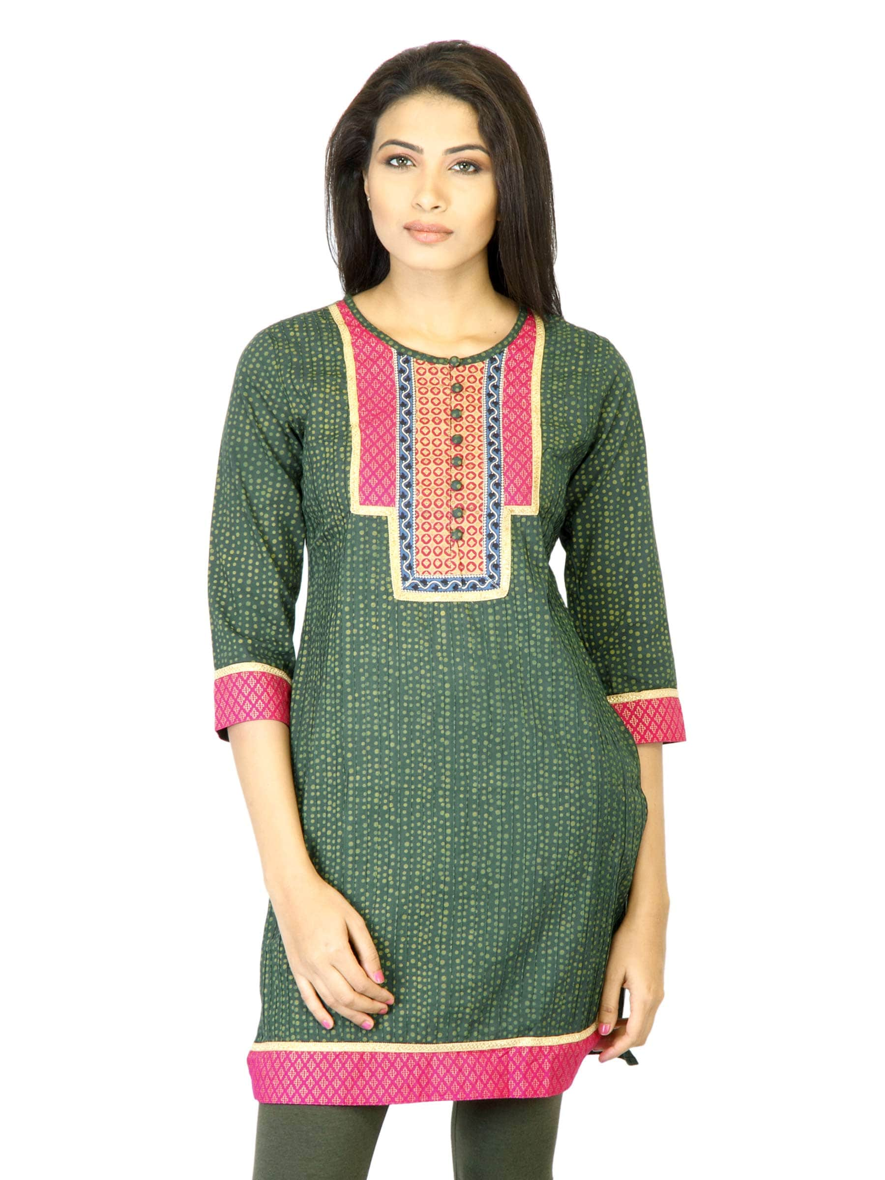 Mother Earth Women Green Printed Kurta