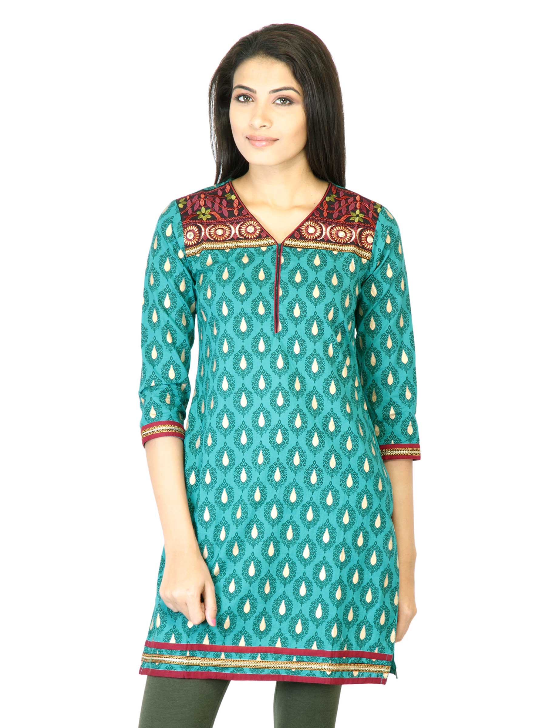 Mother Earth Women Green Printed Kurta