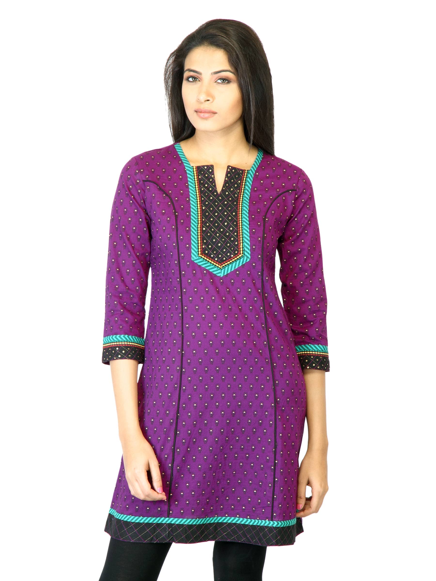 Mother Earth Women Purple Printed Kurta