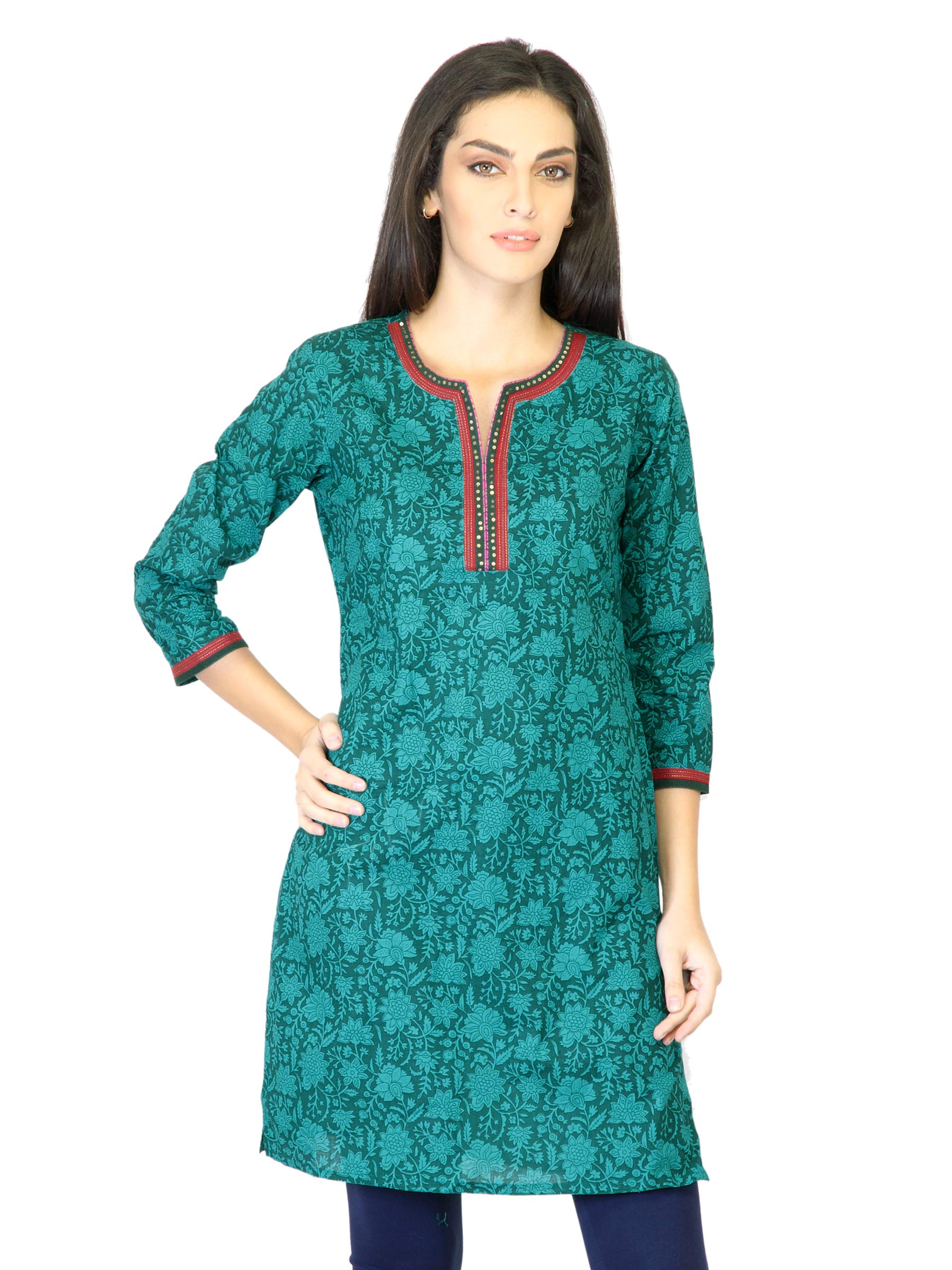 Mother Earth Women Green Printed Kurta