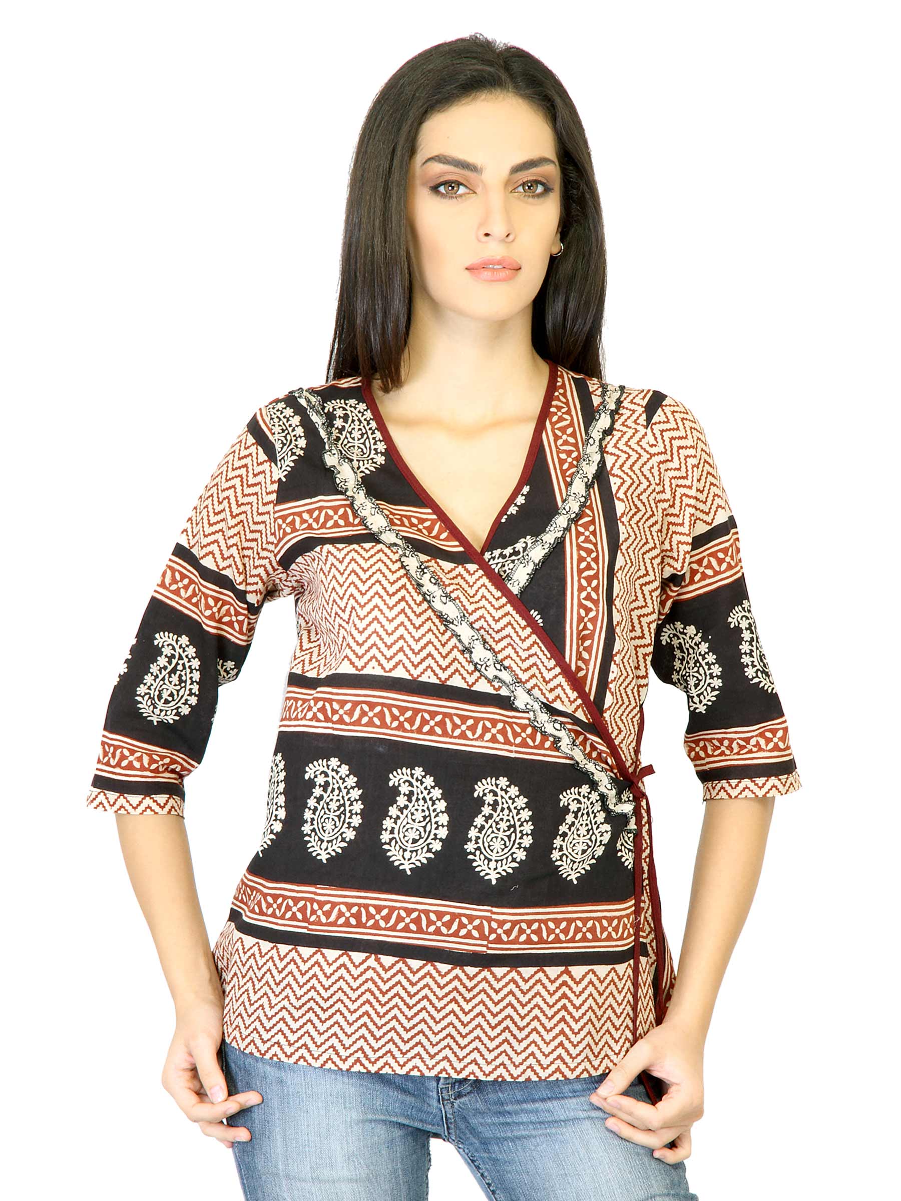 Mother Earth Women Beige Printed Top