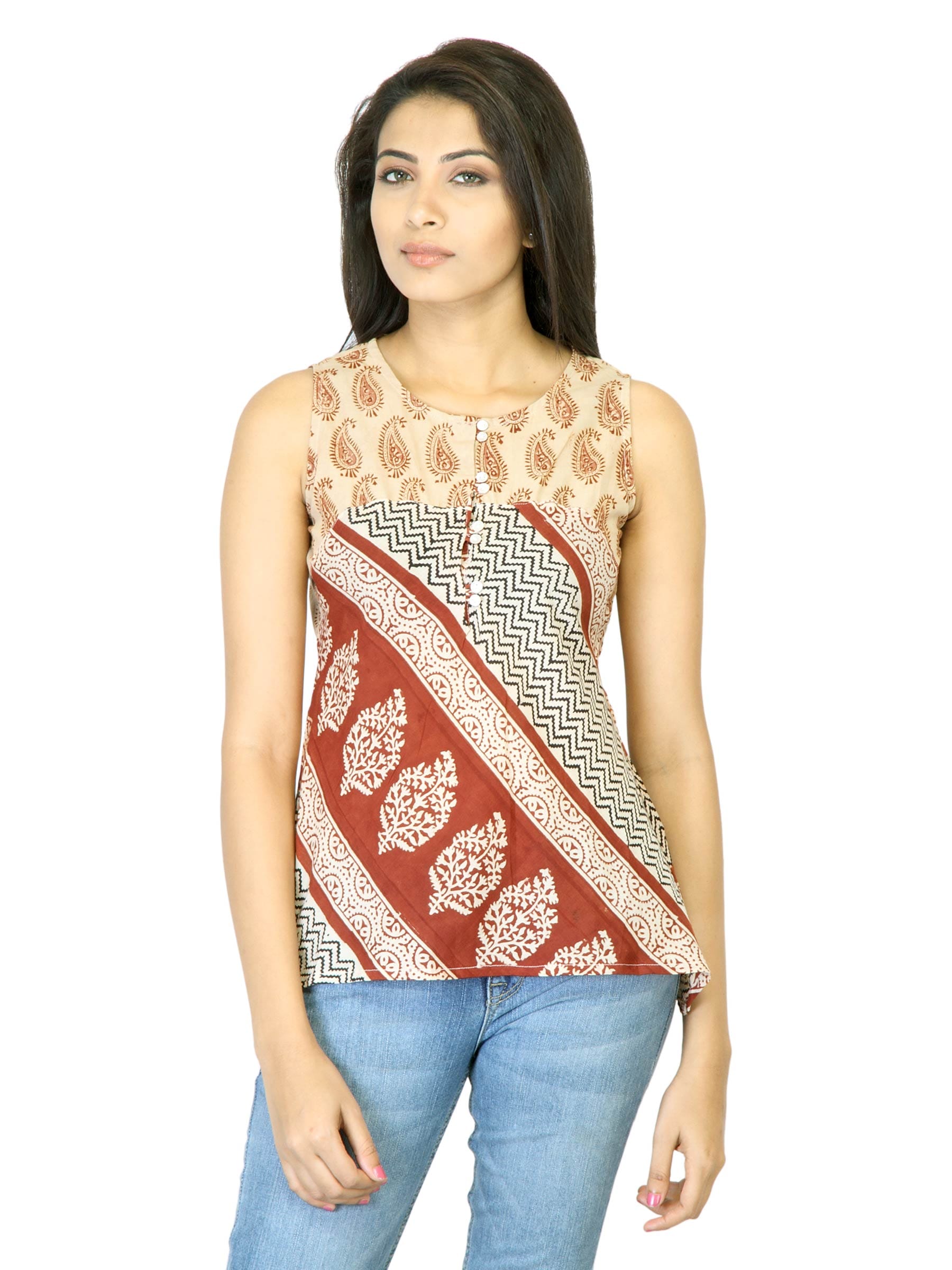 Mother Earth Women Red Printed Top