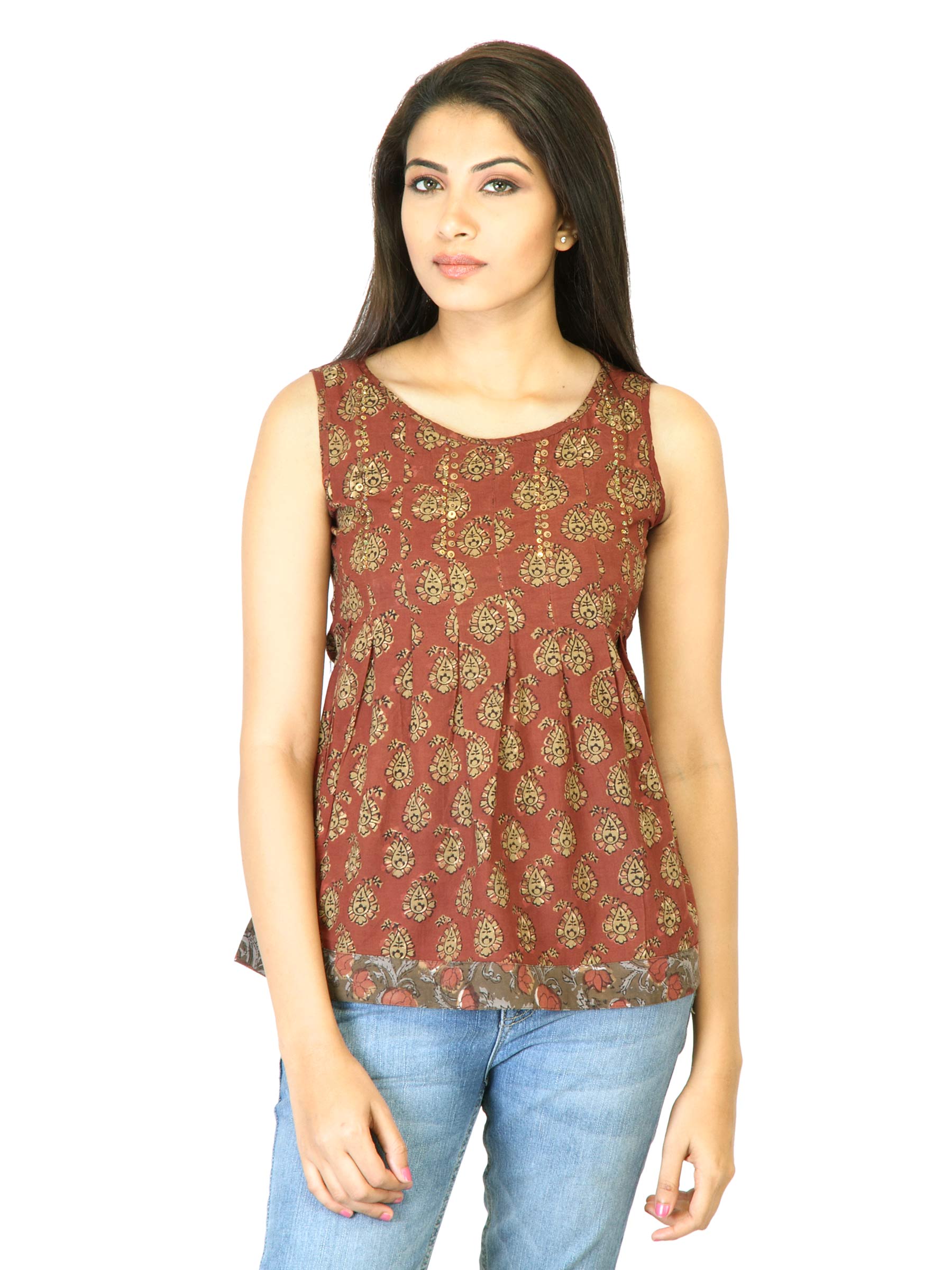 Mother Earth Women Brown Printed Top