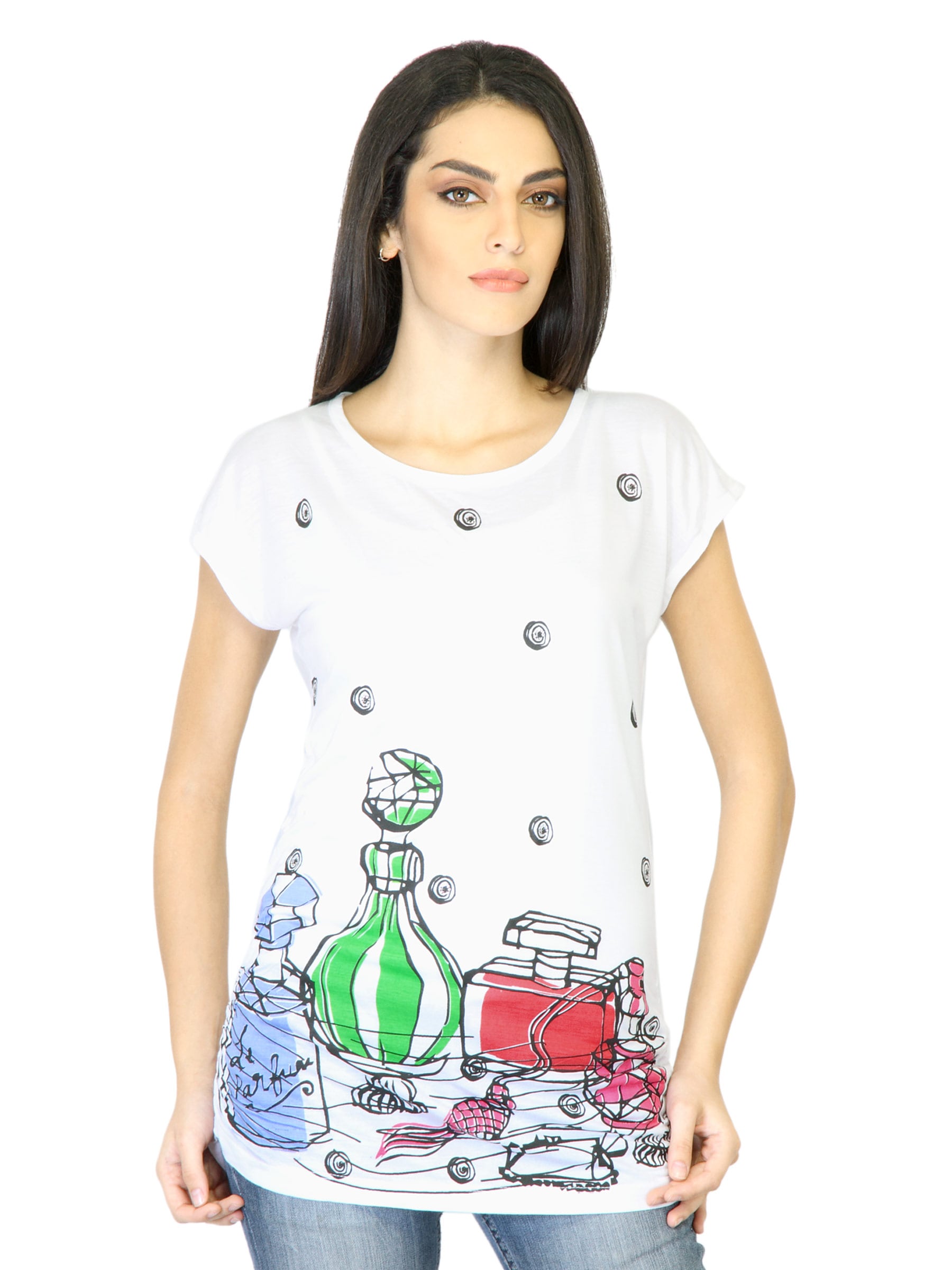 Flying Machine Women White Printed Top