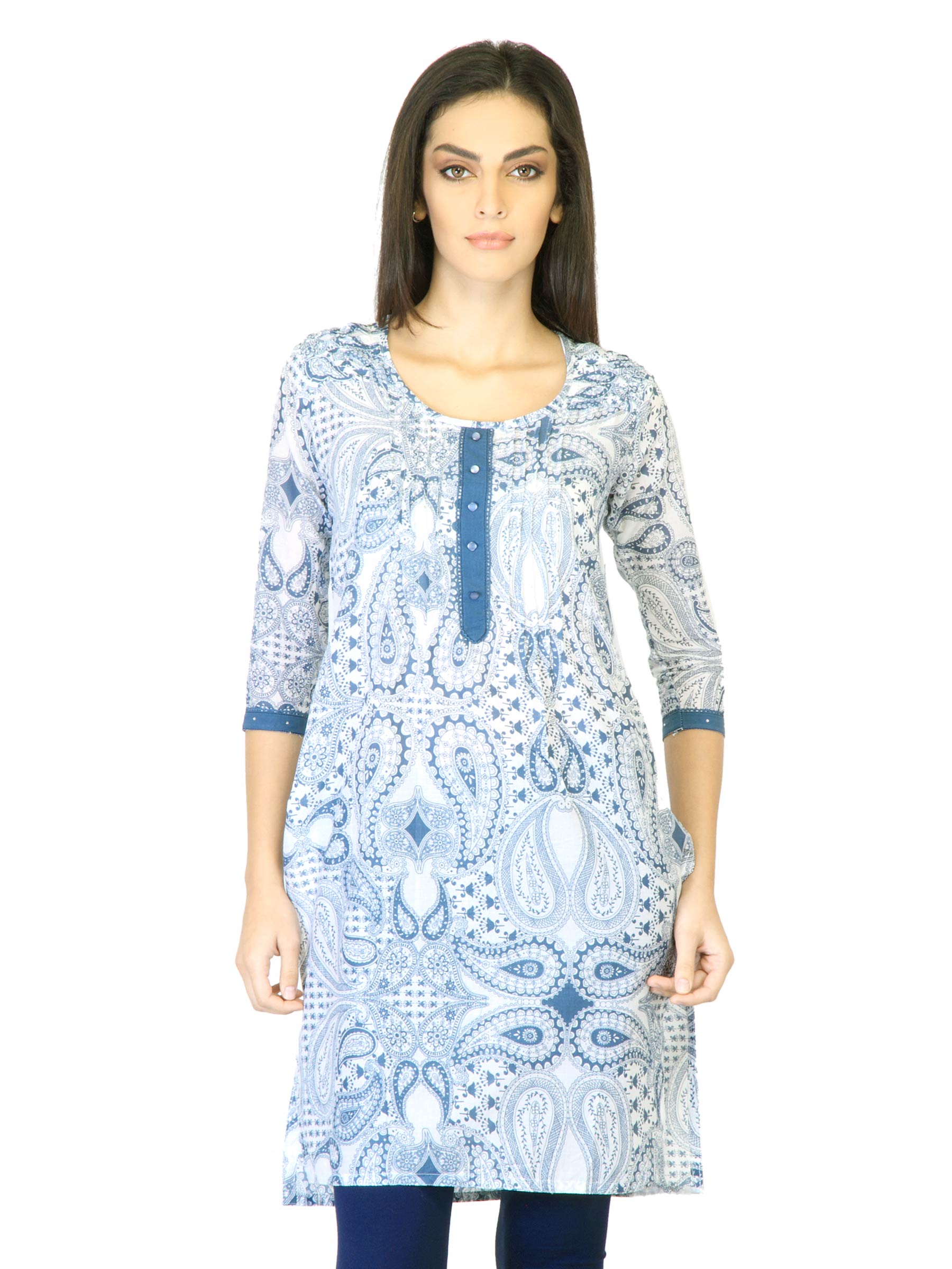 Vishudh Women Blue Printed Kurta