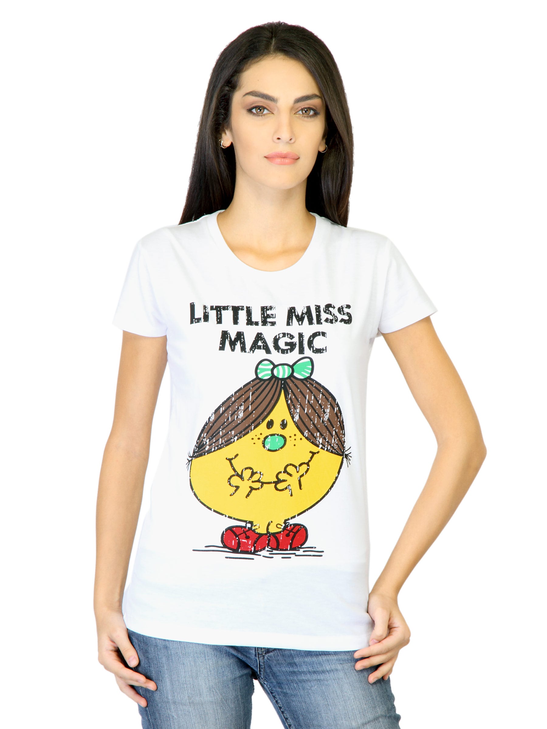 Little Miss Women White Printed T-shirt