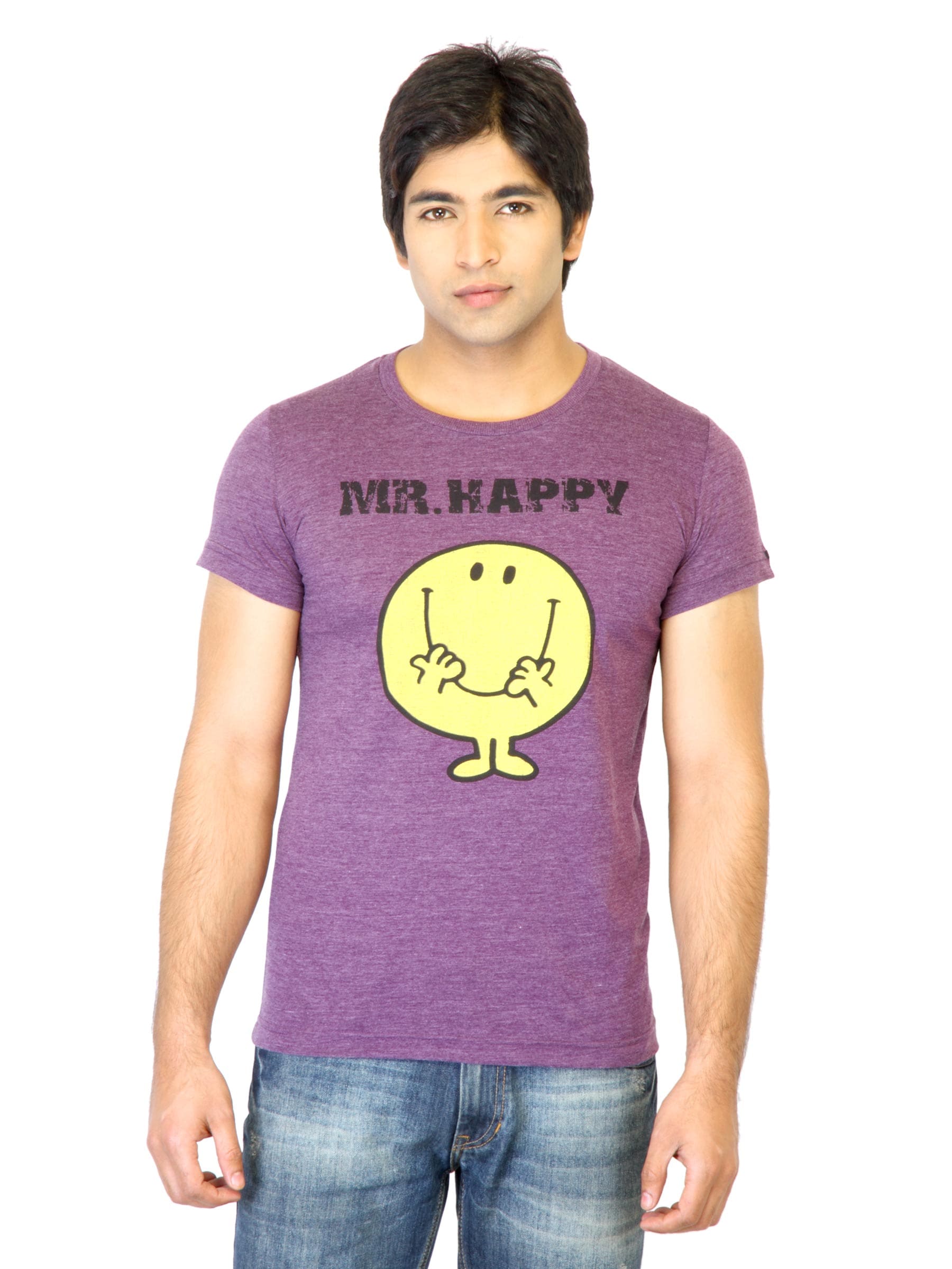 Mr. Men Men Purple Printed T-shirt