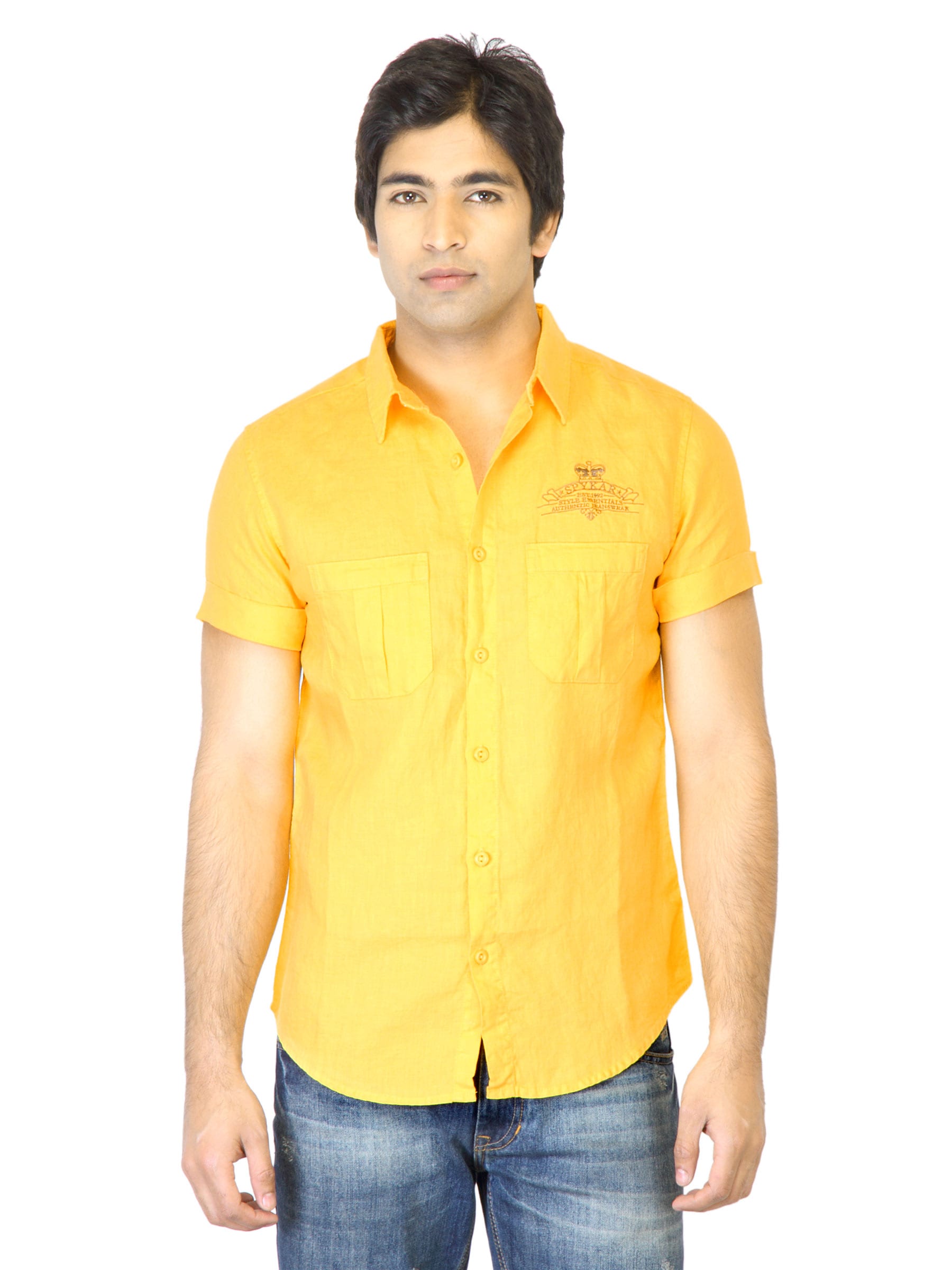 Spykar Men Yellow Shirt