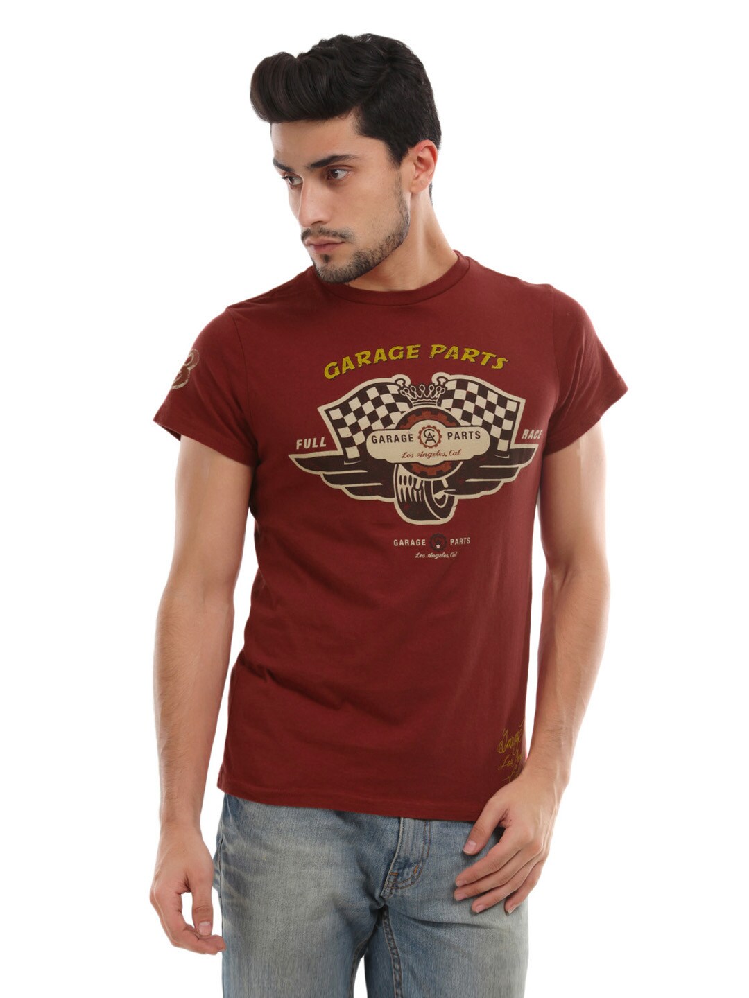 Ed Hardy Men Red Printed T-Shirt