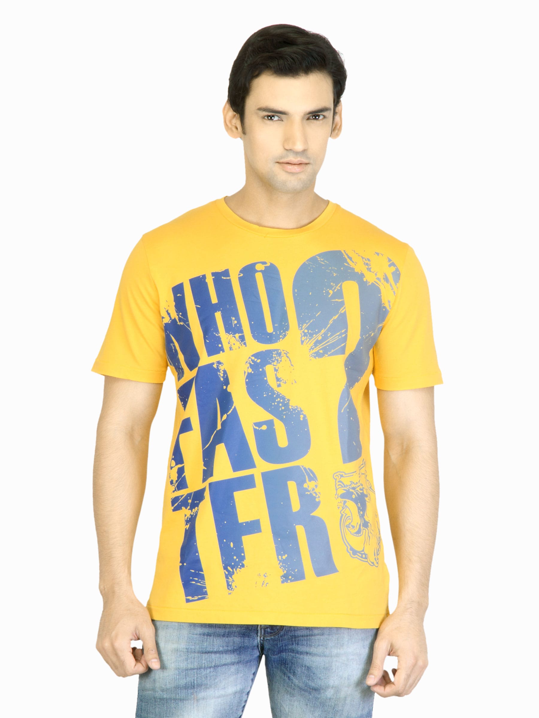 Puma Men Yellow Printed T-shirt