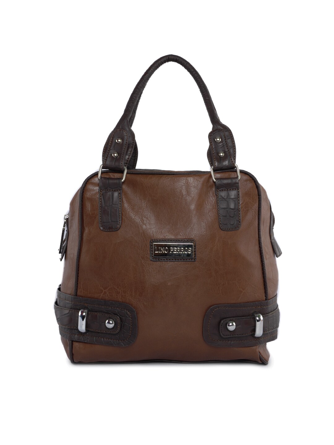 Lino Perros Women Leatherite Brown Bag