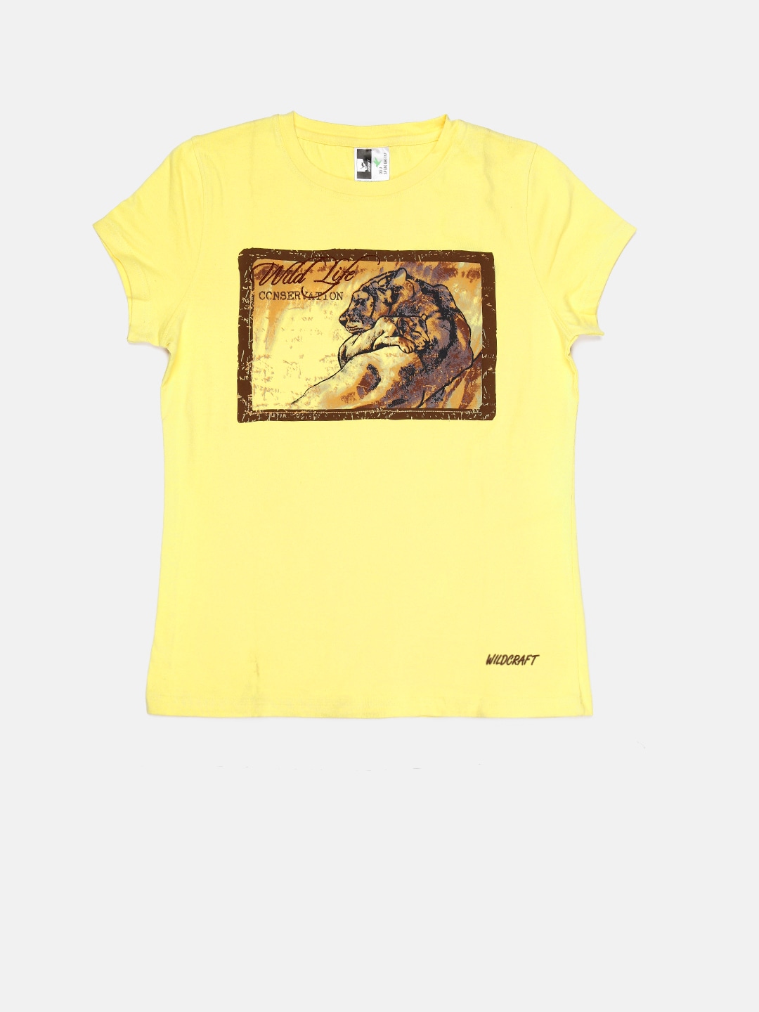 Wildcraft Women Yellow Printed T-shirt