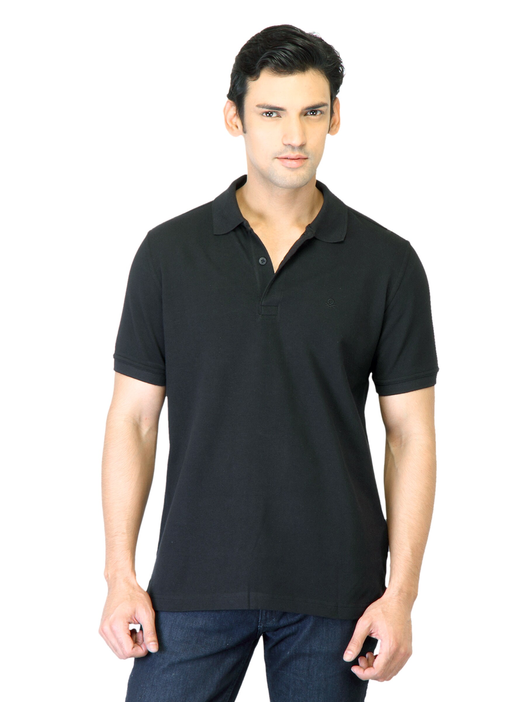 United Colors of Benetton Men Black T-shirt