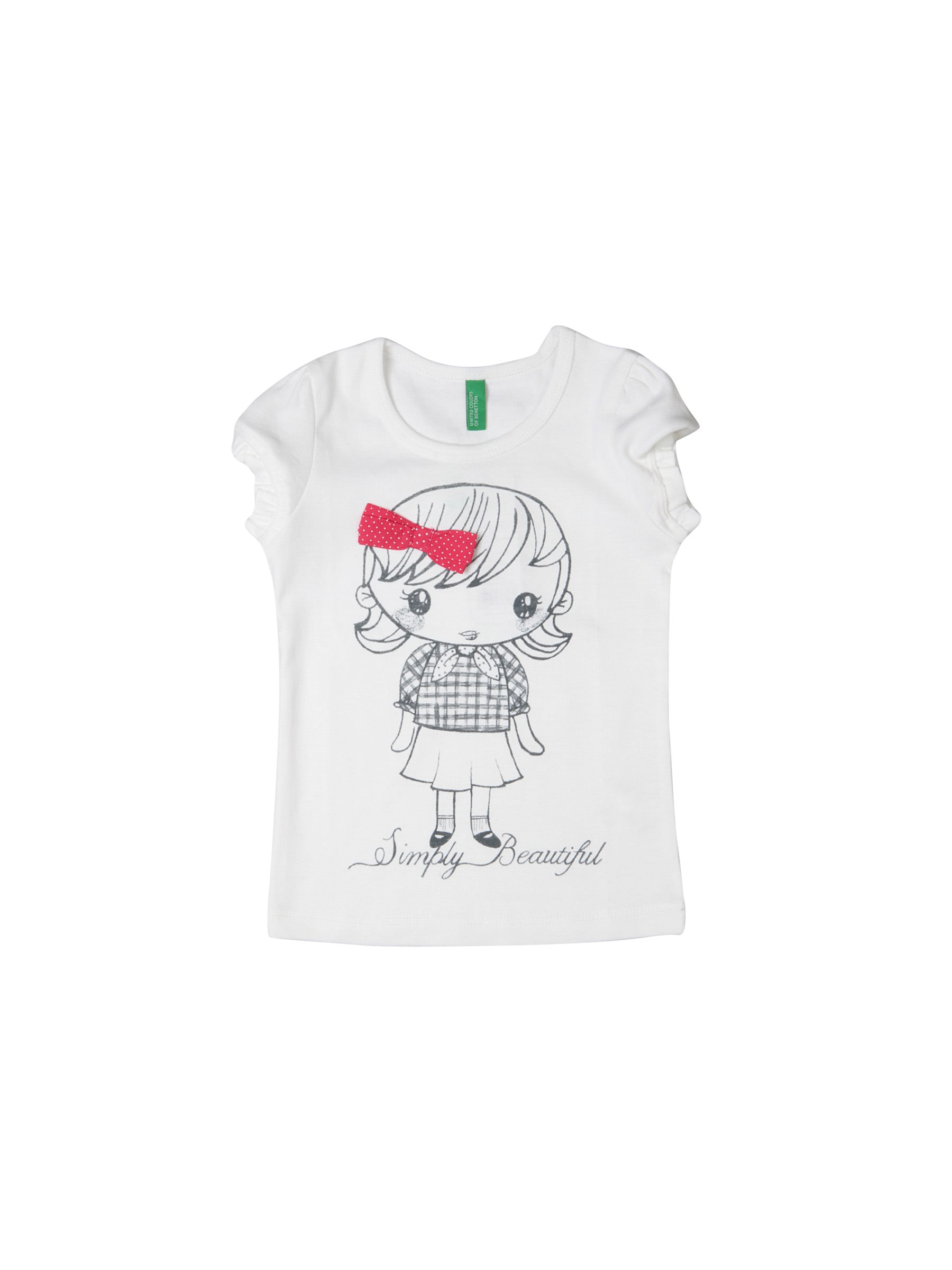 United Colors of Benetton Kids Girls White Printed Top