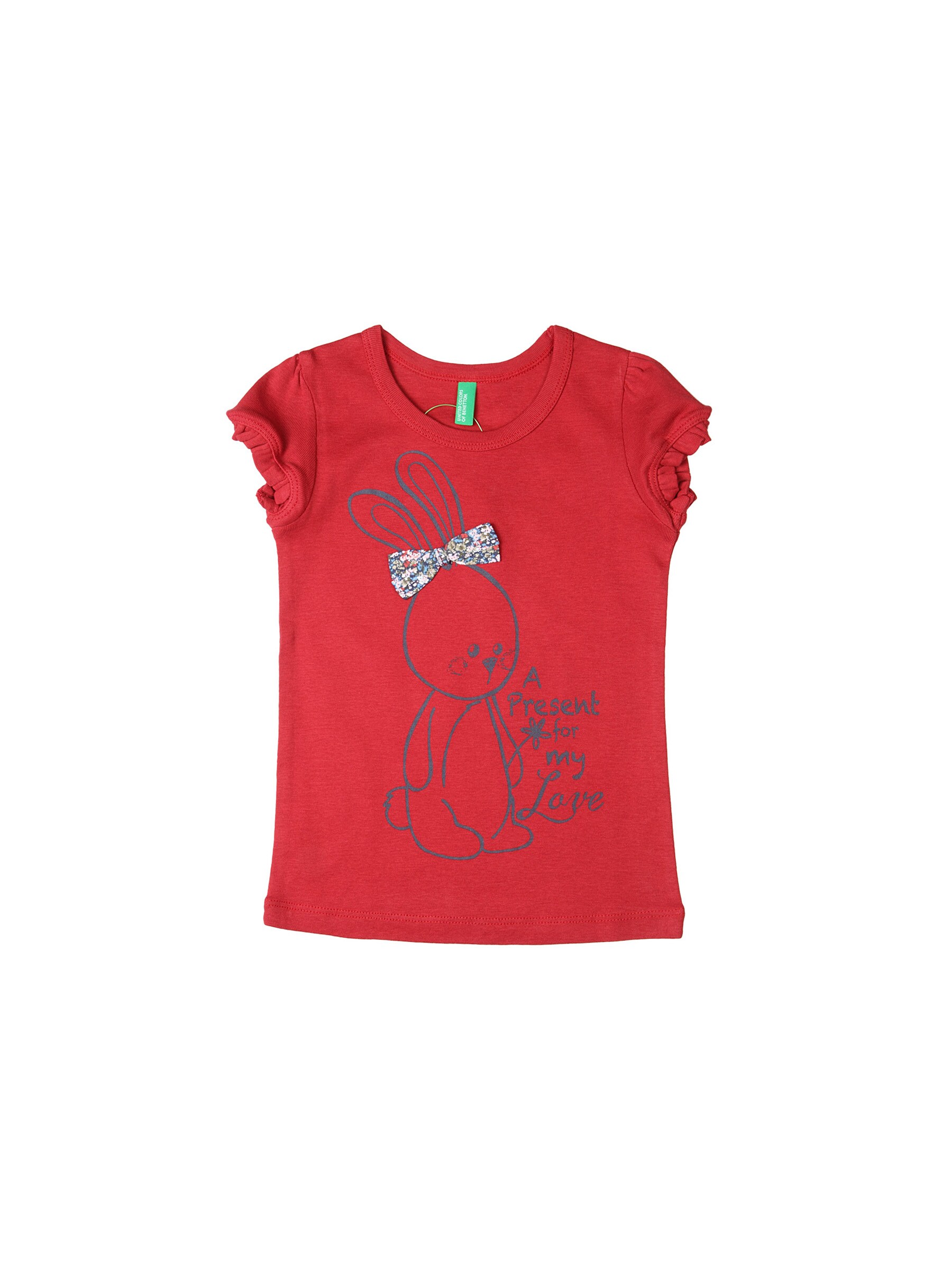 United Colors of Benetton Kids Girls Red Printed Top