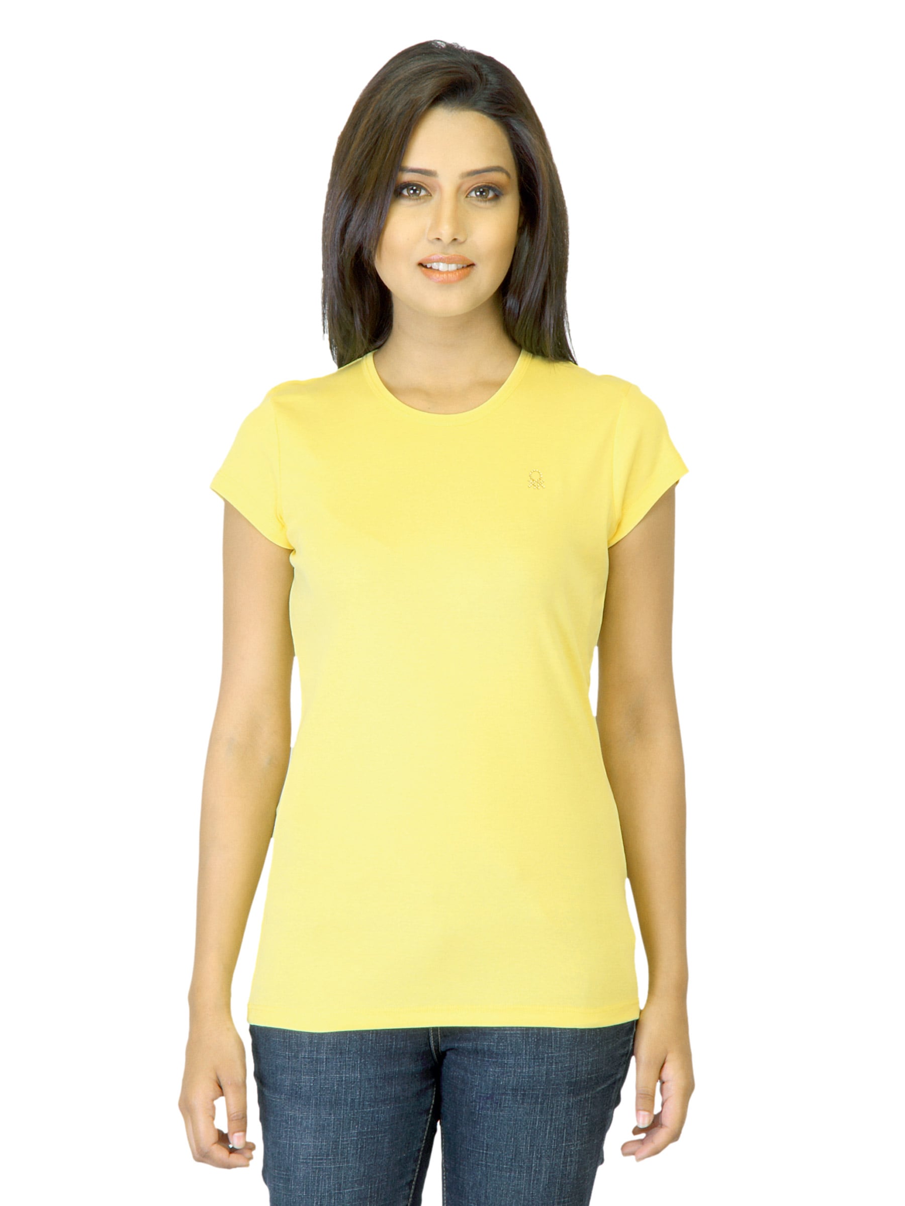 United Colors of Benetton Women Yellow T-shirt