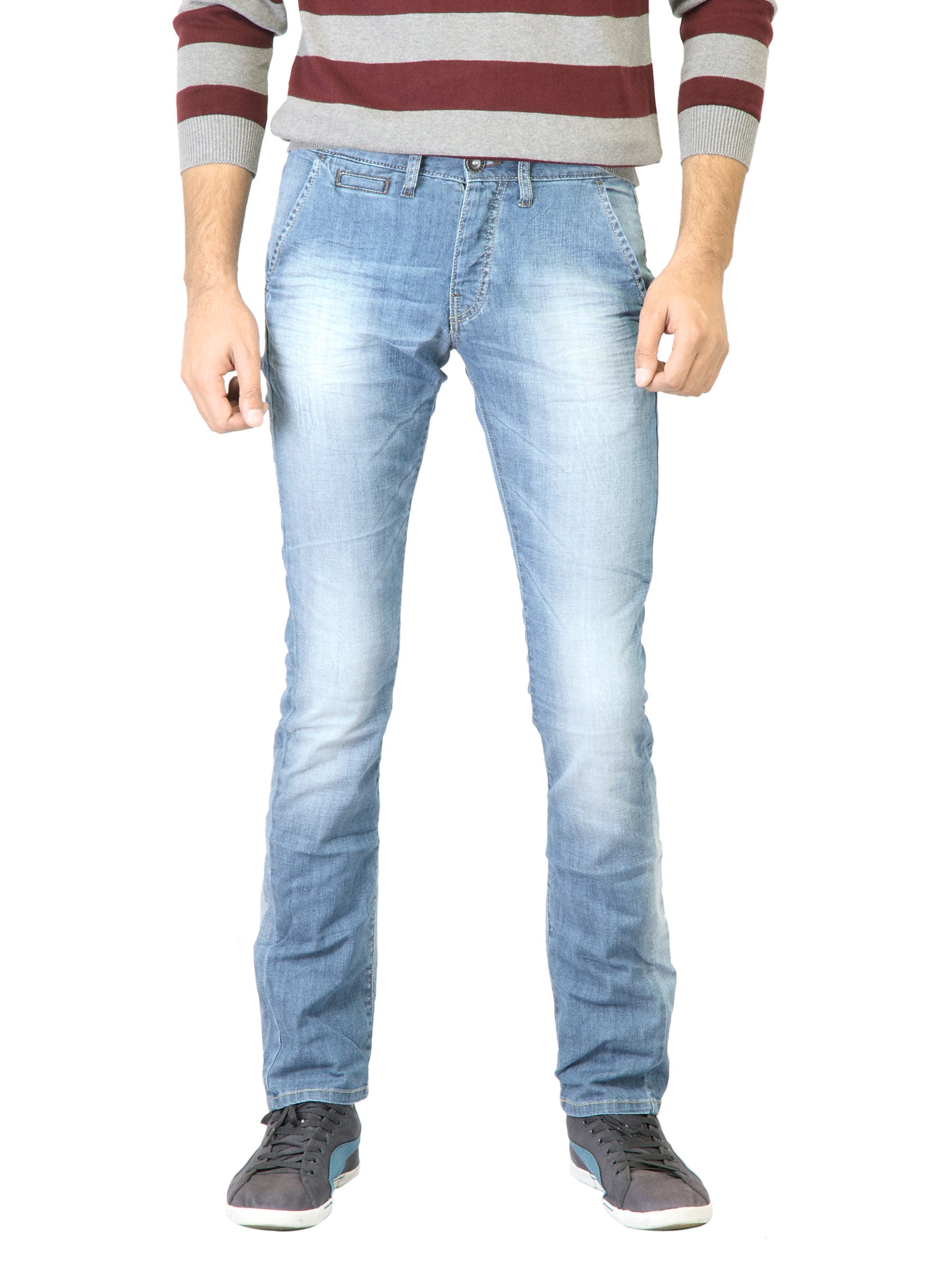 United Colors of Benetton Men Blue Washed Jeans