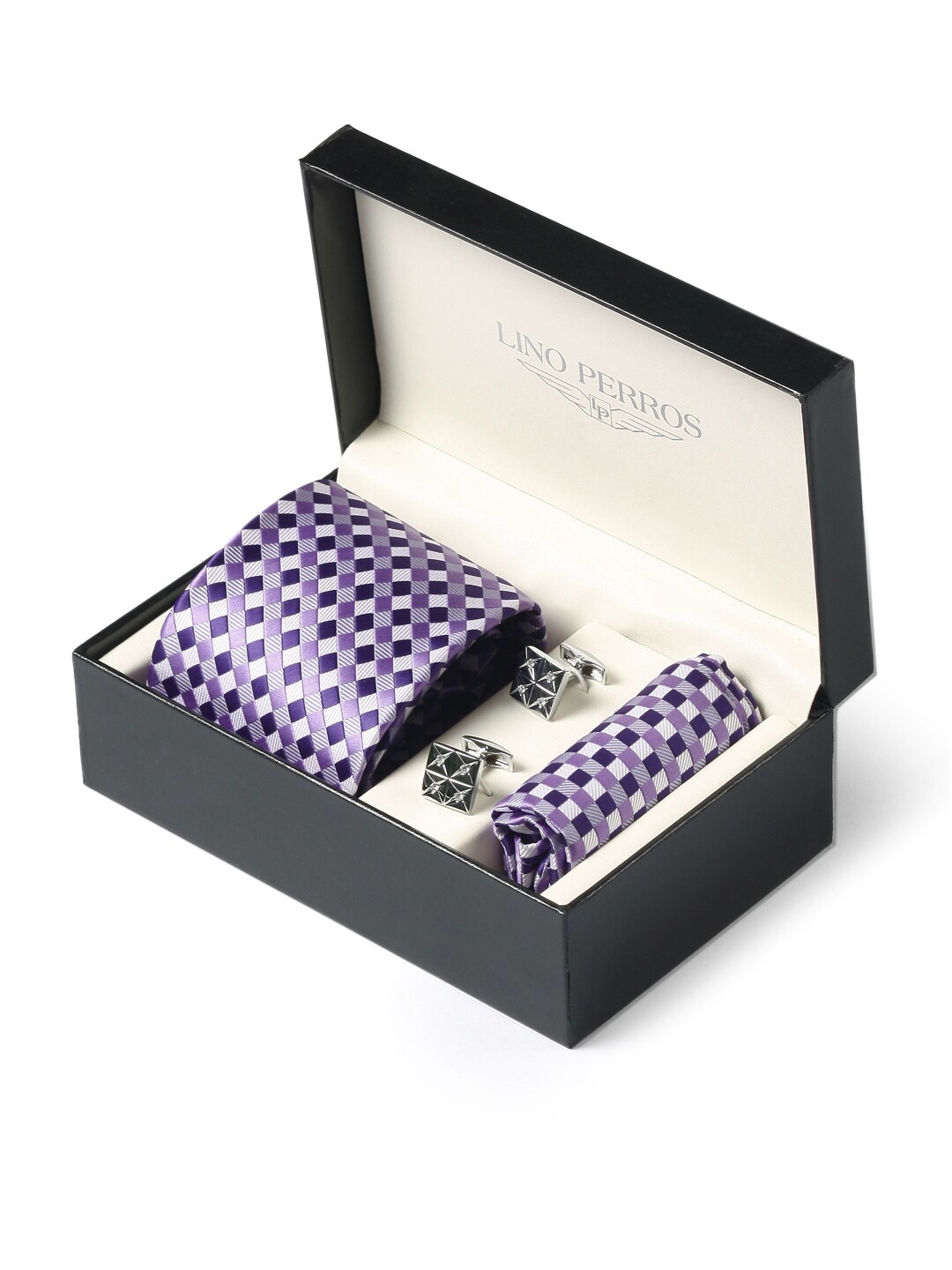 Lino Perros Men Formal Purple Accessory Gift Set