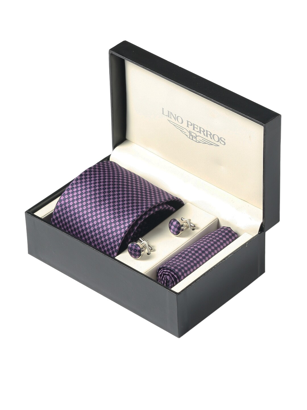 Lino Perros Men Formal Purple Accessory Gift Set