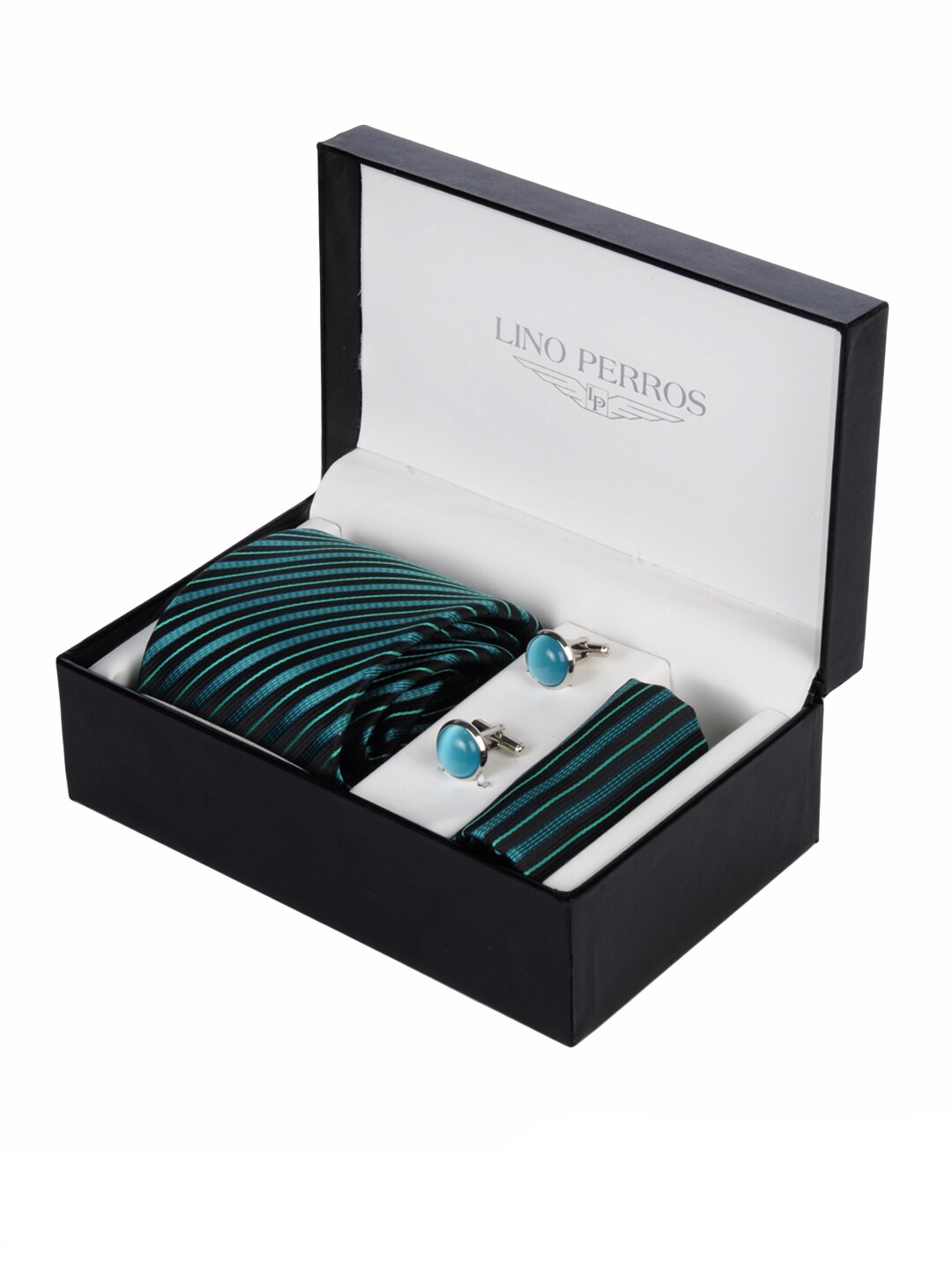 Lino Perros Men Formal Turquoise Blue Accessory Gift Set