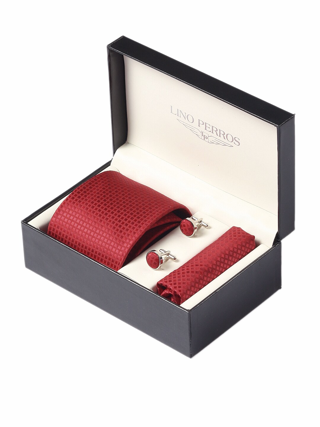Lino Perros Men Formal Red Accessory Gift Set