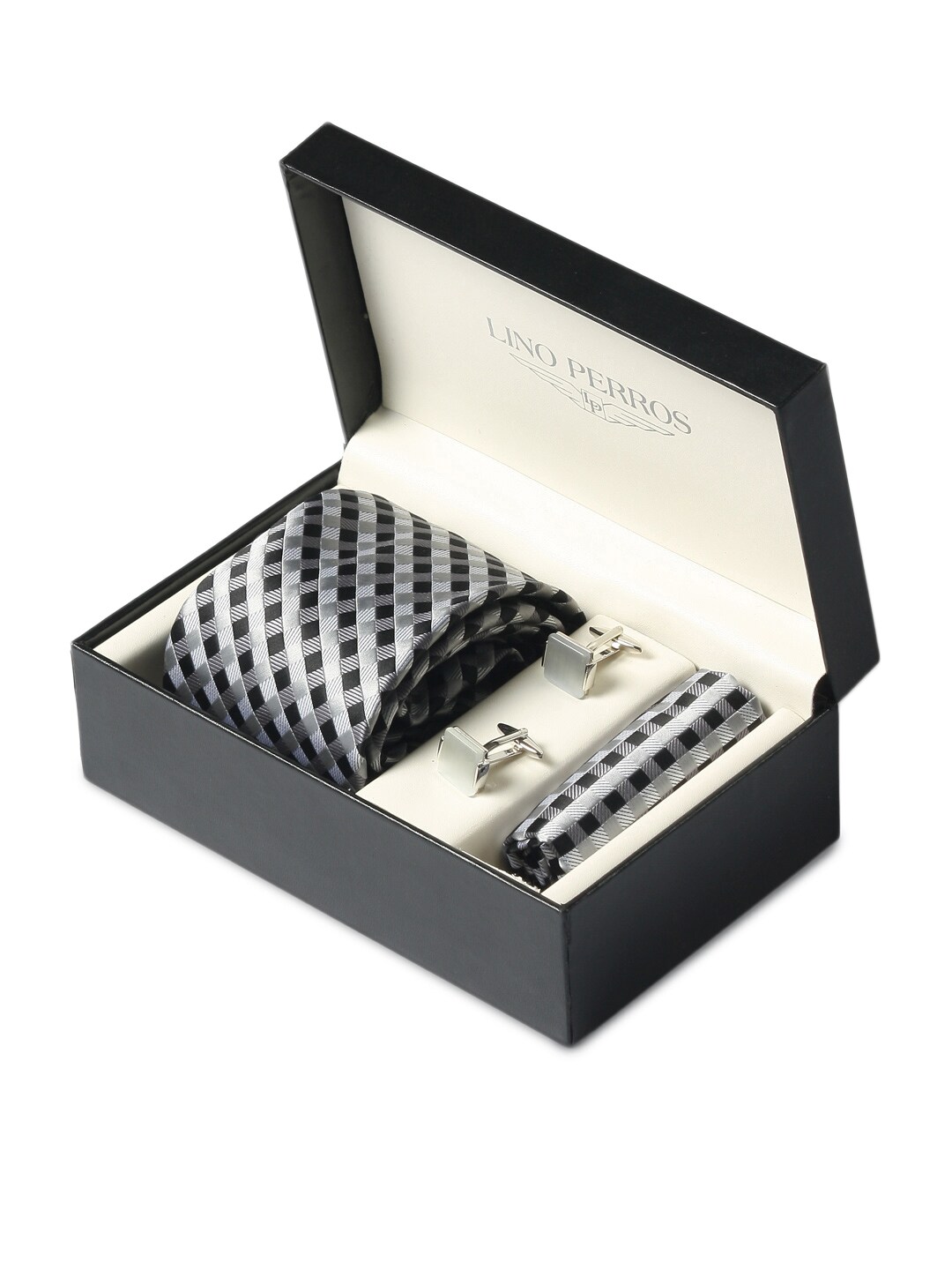 Lino Perros Men Formal Grey Accessory Gift Set