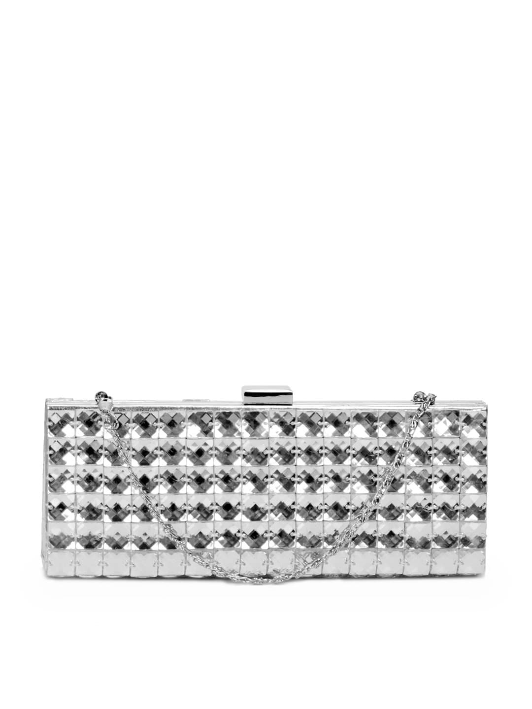 Lino Perros Women Beads Silver Clutch