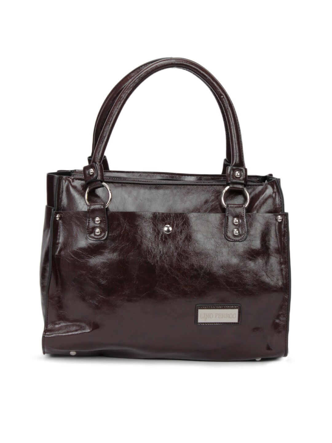 Lino Perros Women Leatherette Brown Handbag