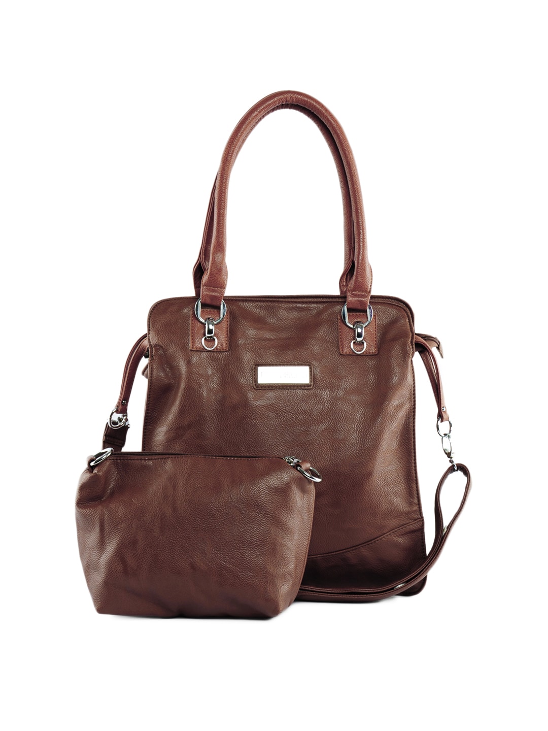 Lino Perros Women Leatherite Brown Handbag