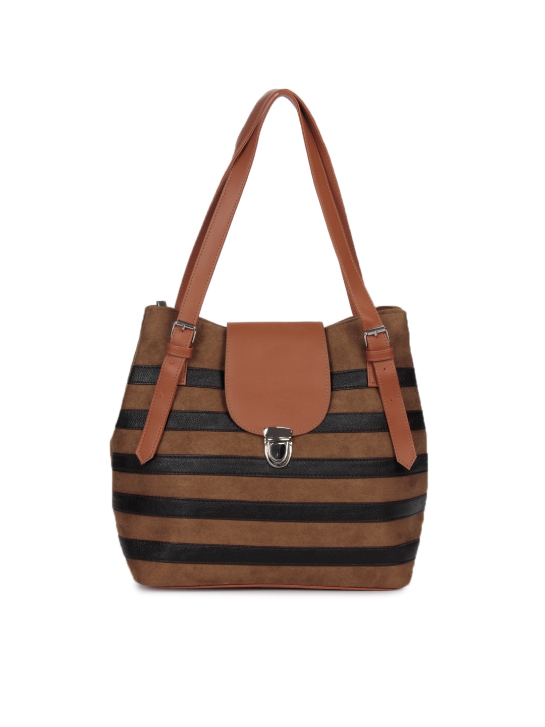 Lino Perros Women Striped Brown Handbag