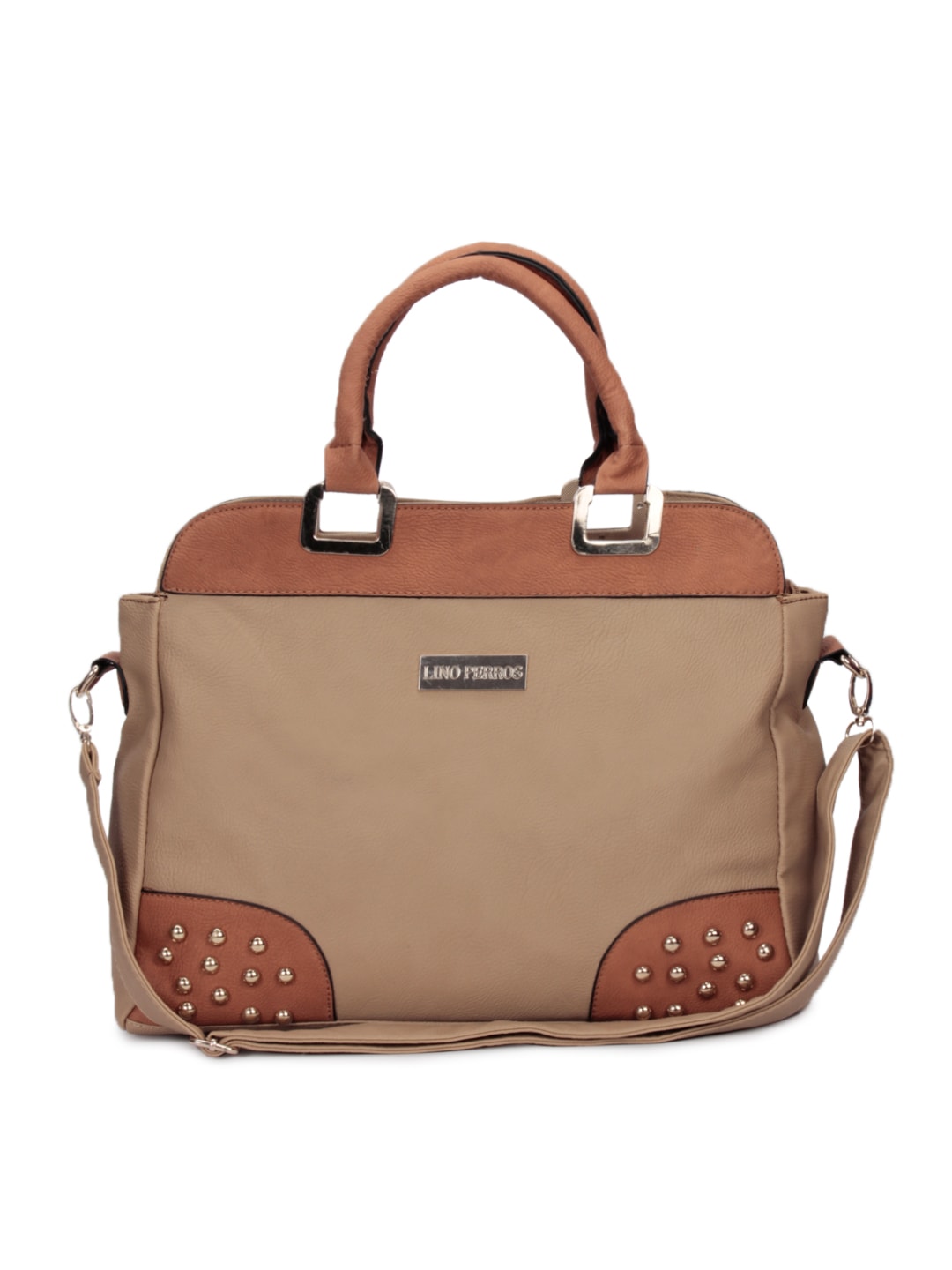 Lino Perros Women Leatherette Beige Handbag