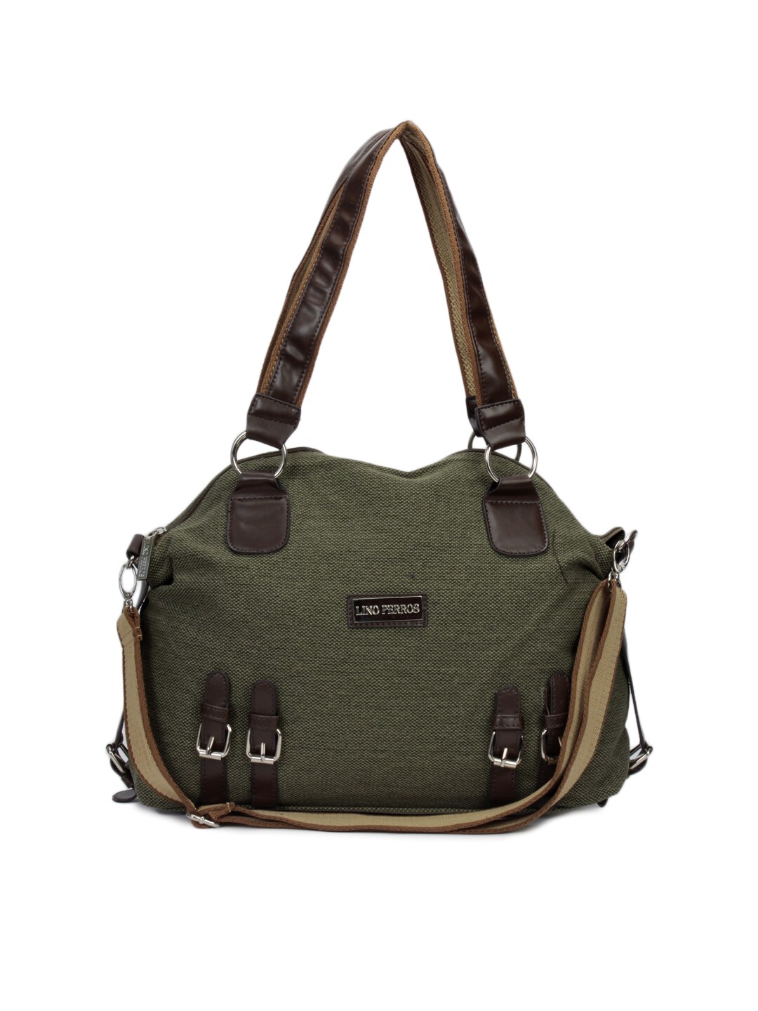 Lino Perros Women Leatherette Olive Handbag