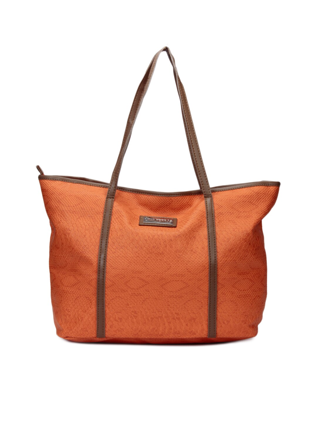 Lino Perros Women Leatherette Orange Handbag