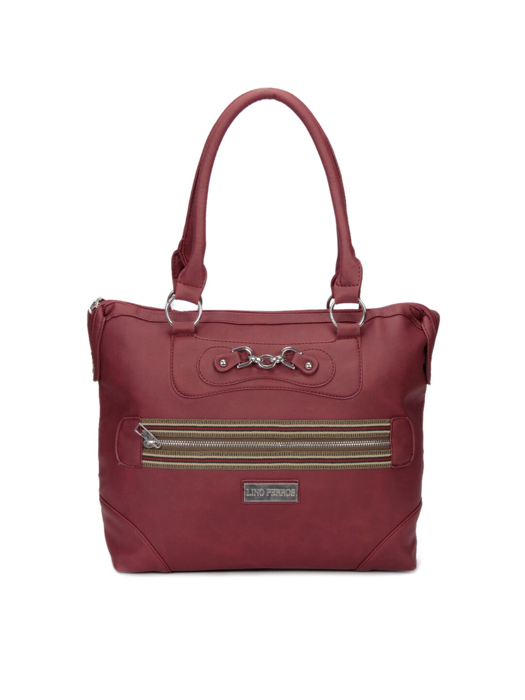 Lino Perros Women Leatherette Maroon Handbag