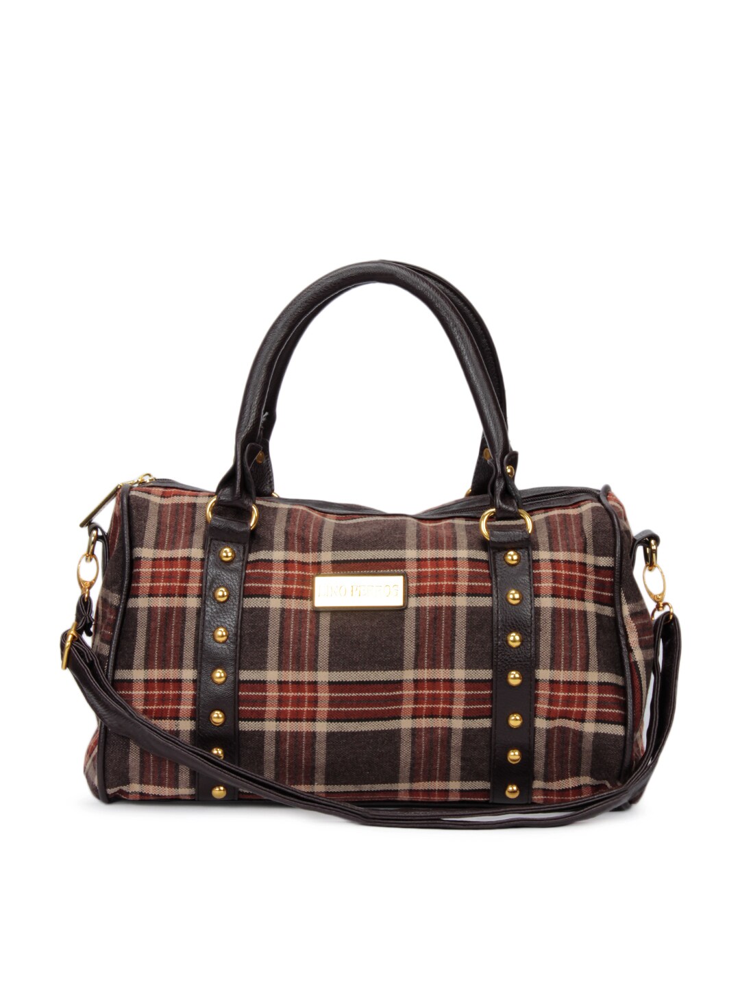 Lino Perros Women Check Brown Handbag