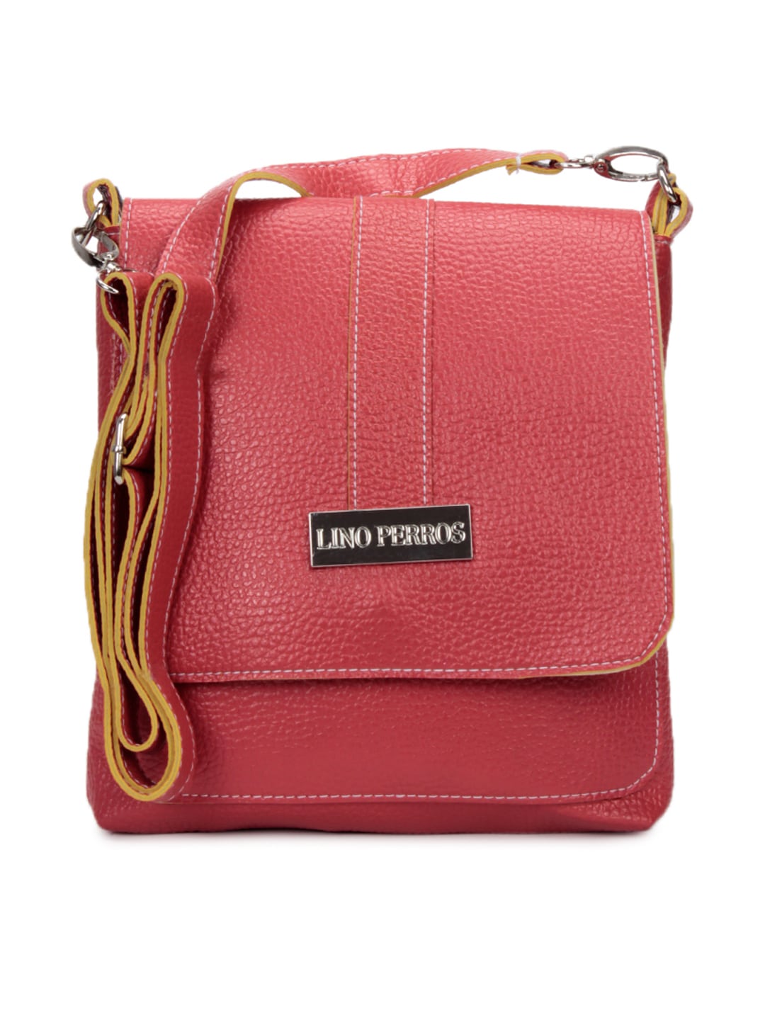 Lino Perros Women Leatherette Pink Sling Bag