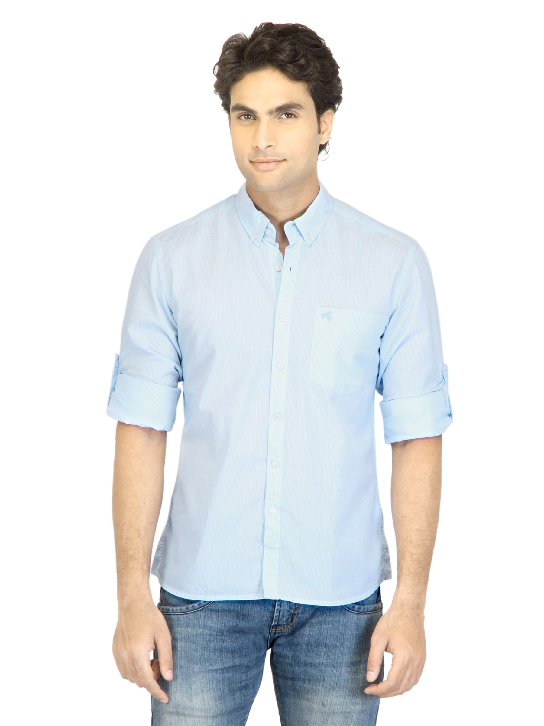 Wrangler Men Benefica Blue Shirt