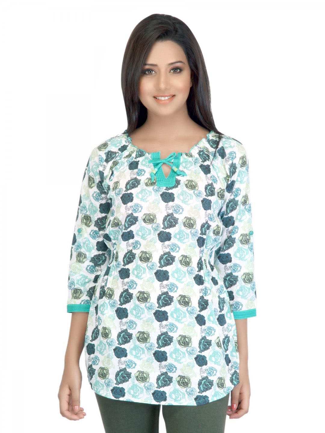 Mumbai Slang Women Printed Green Top