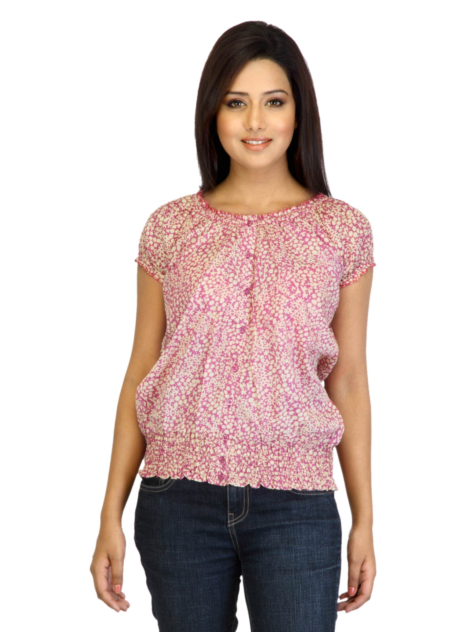 Mumbai Slang Women Printed Pink Top