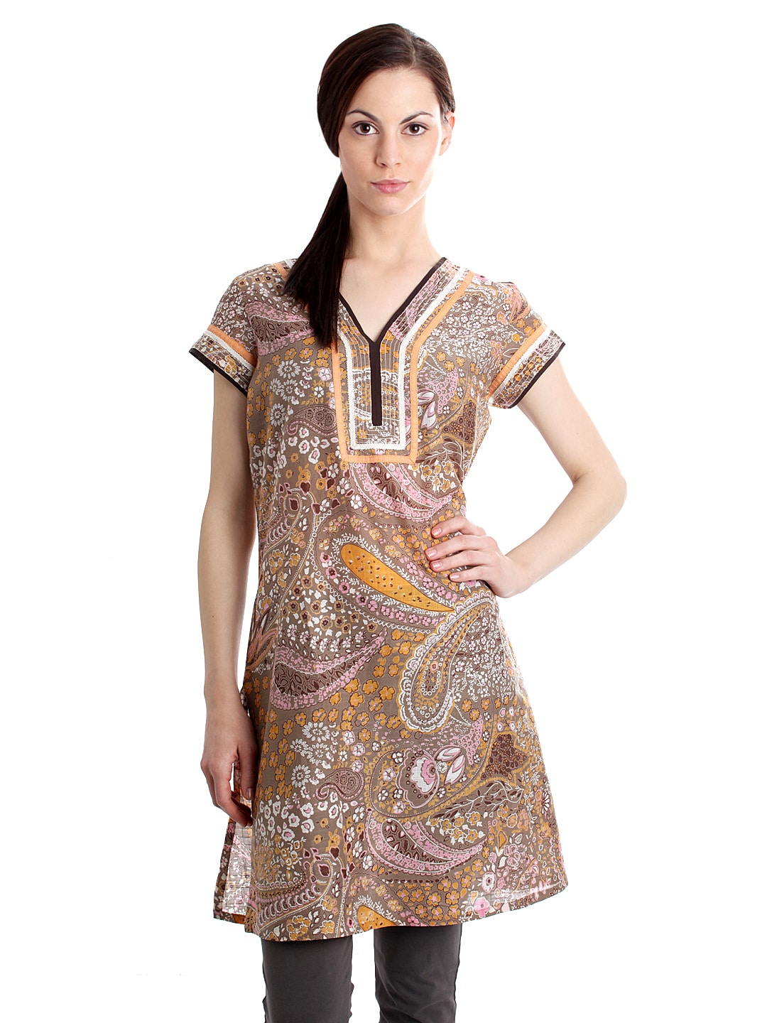 Diva Women Printed Grey Kurta