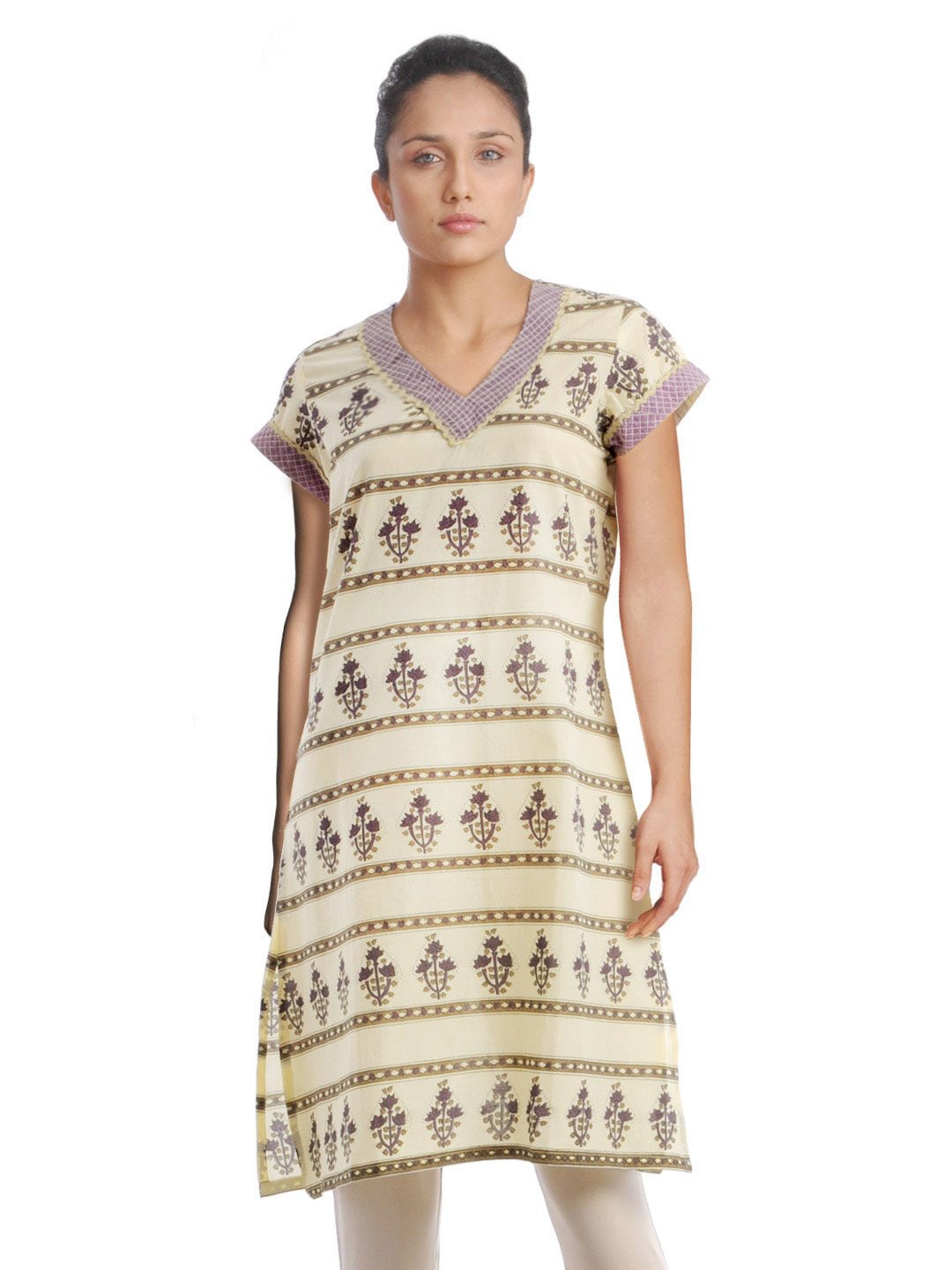 Diva Women Printed Cream Kurta