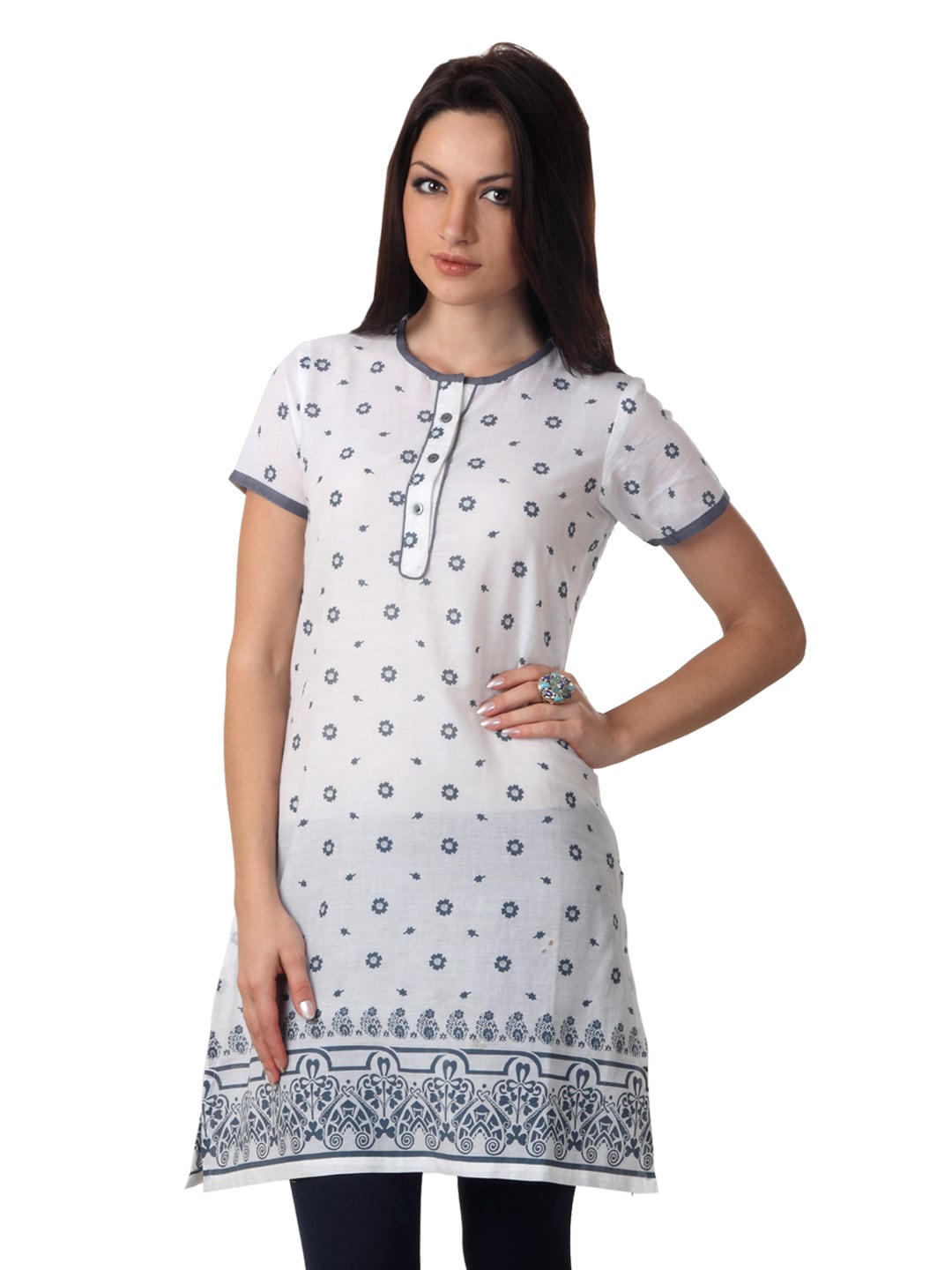 Diva Women White Printed Kurta